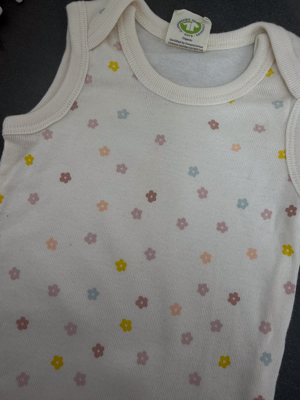 Nature Baby organic singlet top - flora (0-3m)