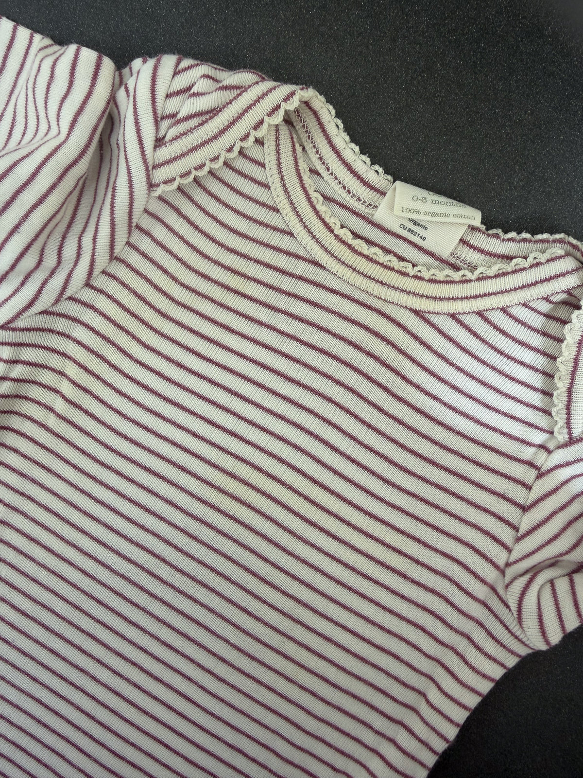 Nature Baby organic bodsyuit - purple stripe (0-3m)