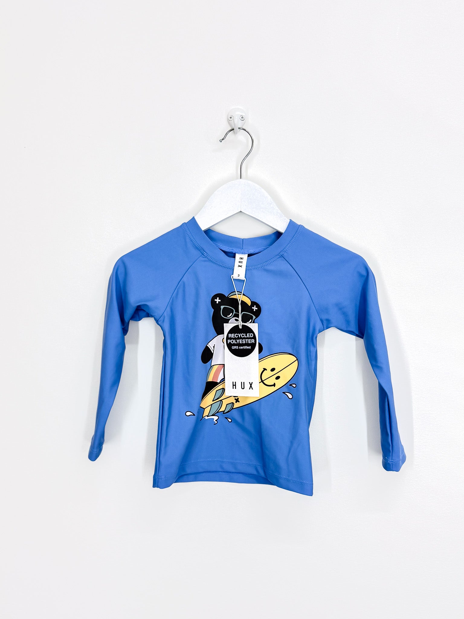 BNWT Hux surfin' hux rash top - lake (3y)