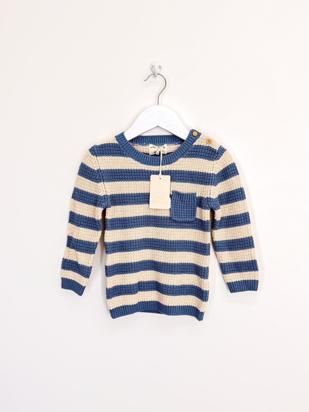 BNWT Wilson & Frenchy knitted stripe pocket jumper (18-24m)