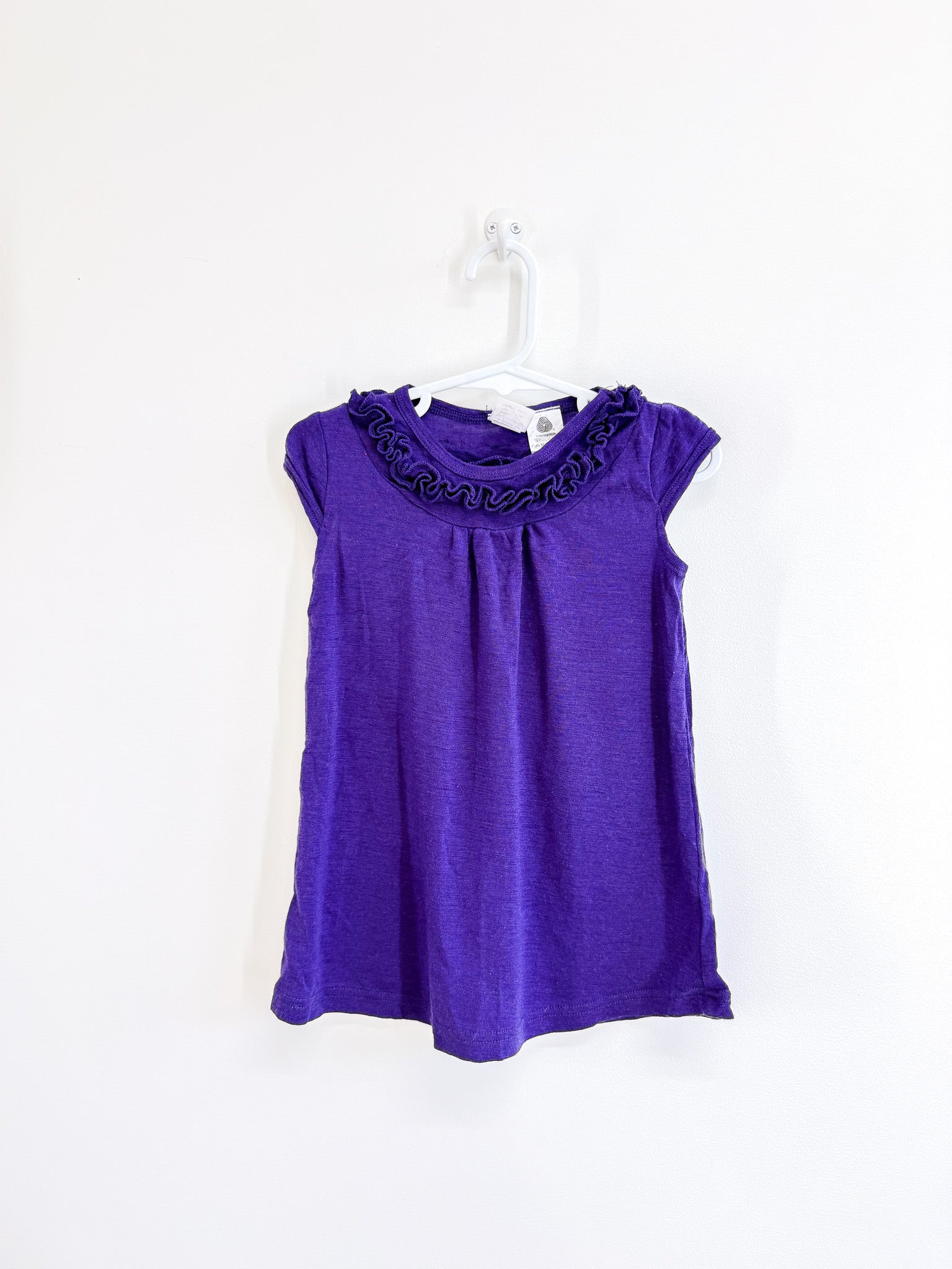 Teeny Weeny merino frill dress - purple (1y)