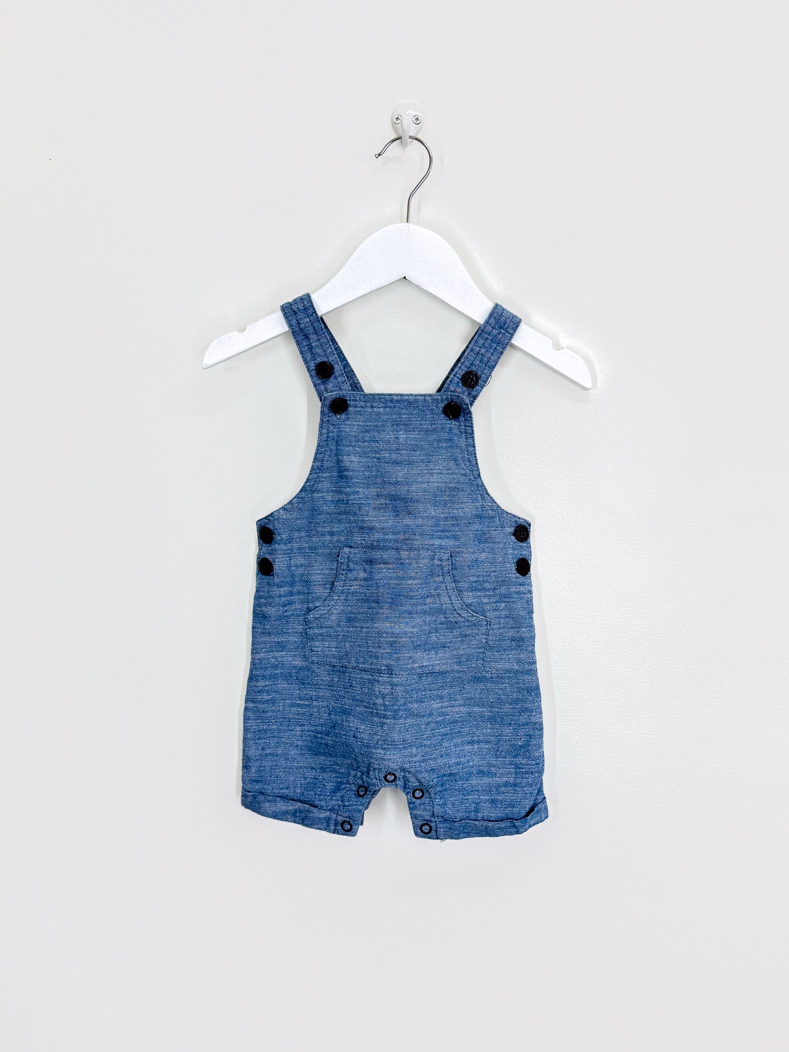 Teeny Weeny chambray shortalls (6-12m)