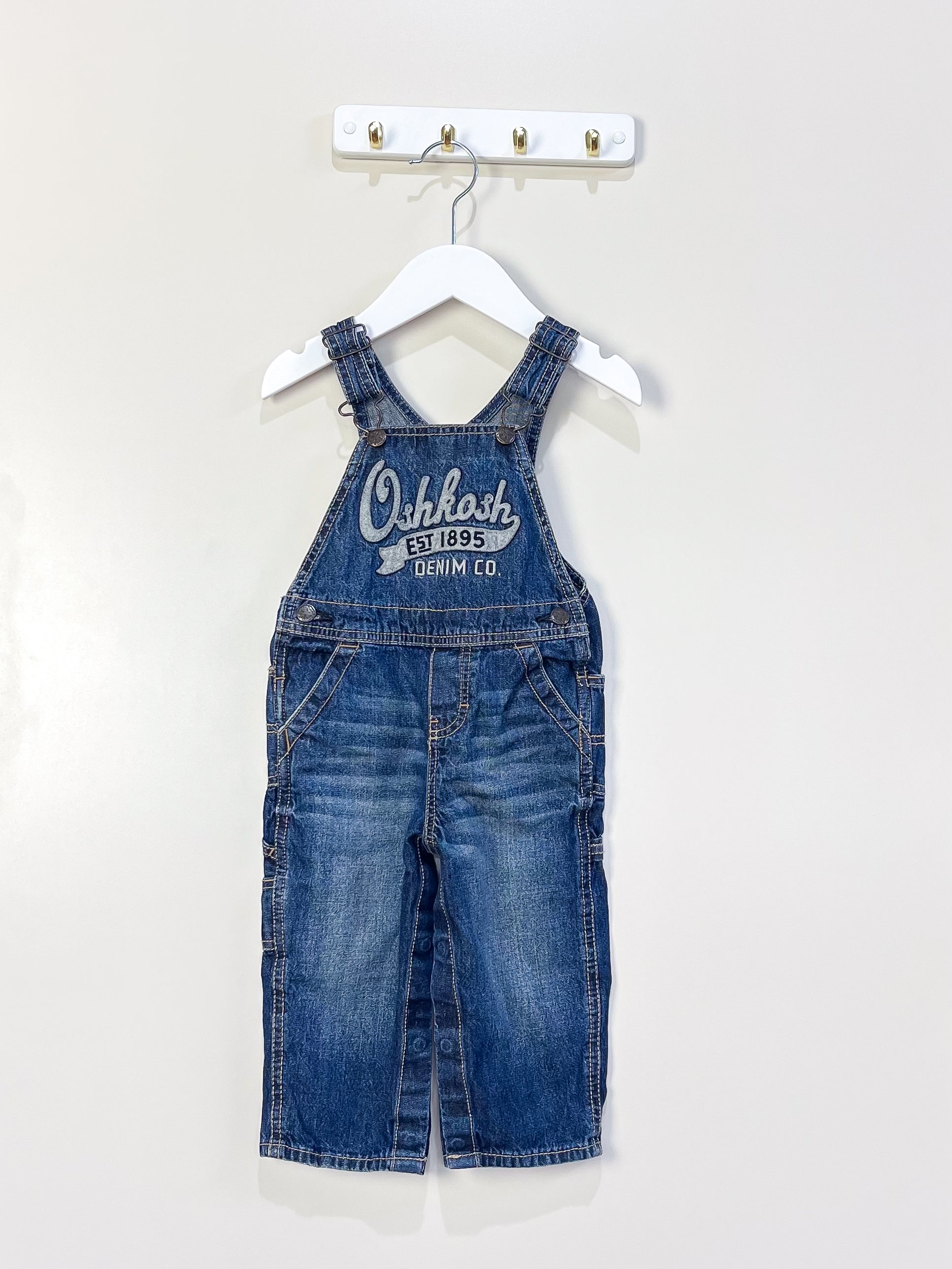 OshKosh logo denim overalls (18m)