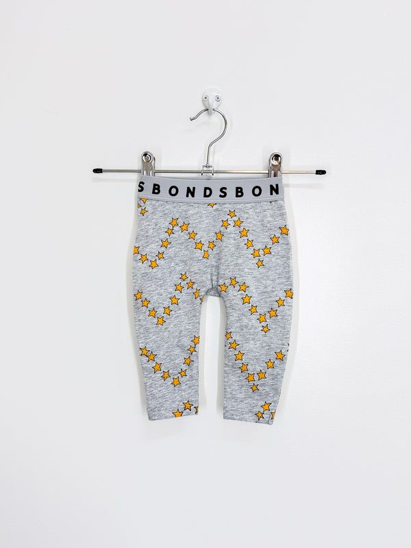 Bonds leggings - grey stars (0-3m)