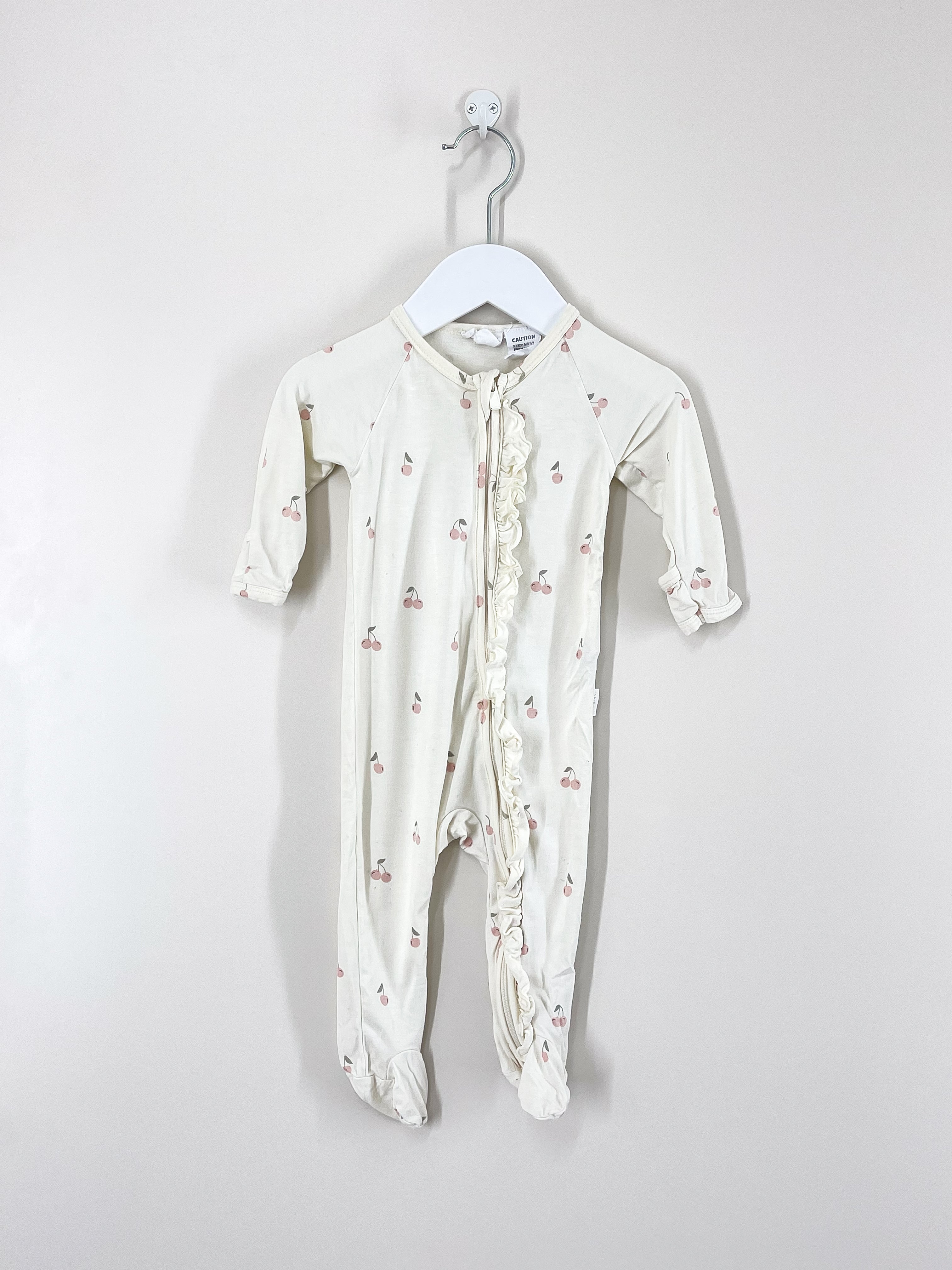 Jamie Kay bamboo melanie one piece - cherry love parchment (0-3m)