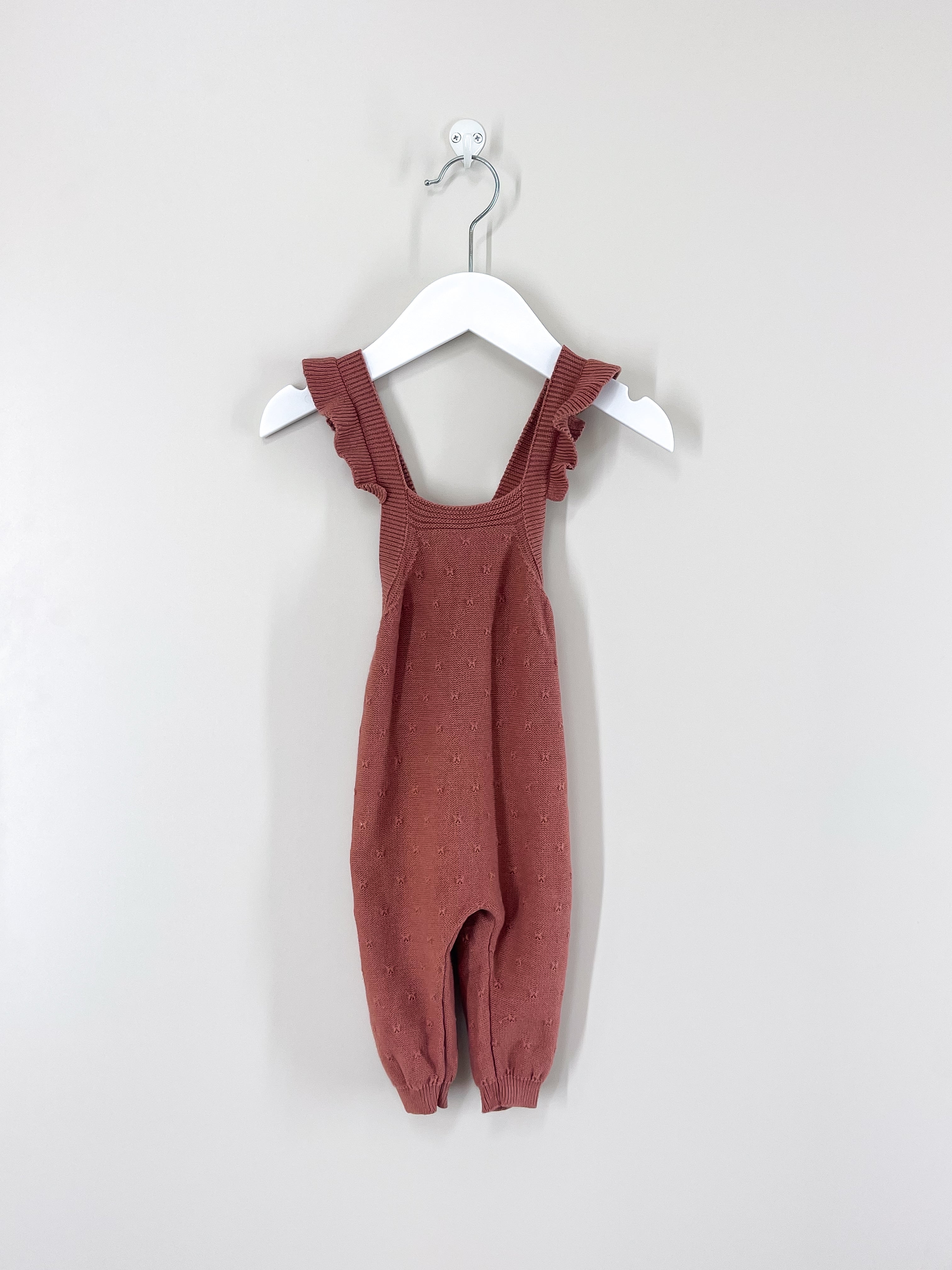 Quincy Mae organic pointelle knit overalls (0-3m)