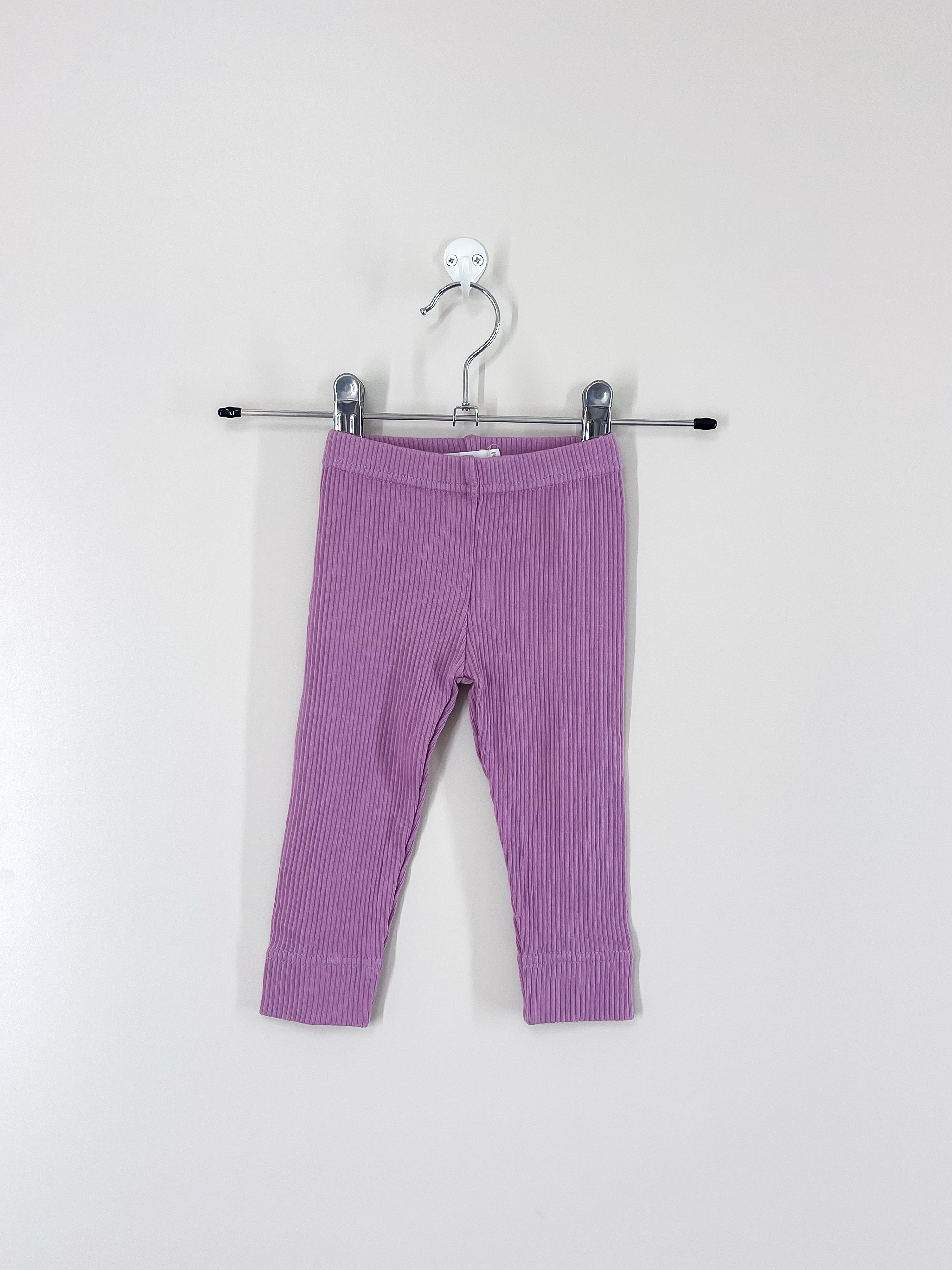Jamie Kay organic rib leggings - sweet mauve (0-3m)