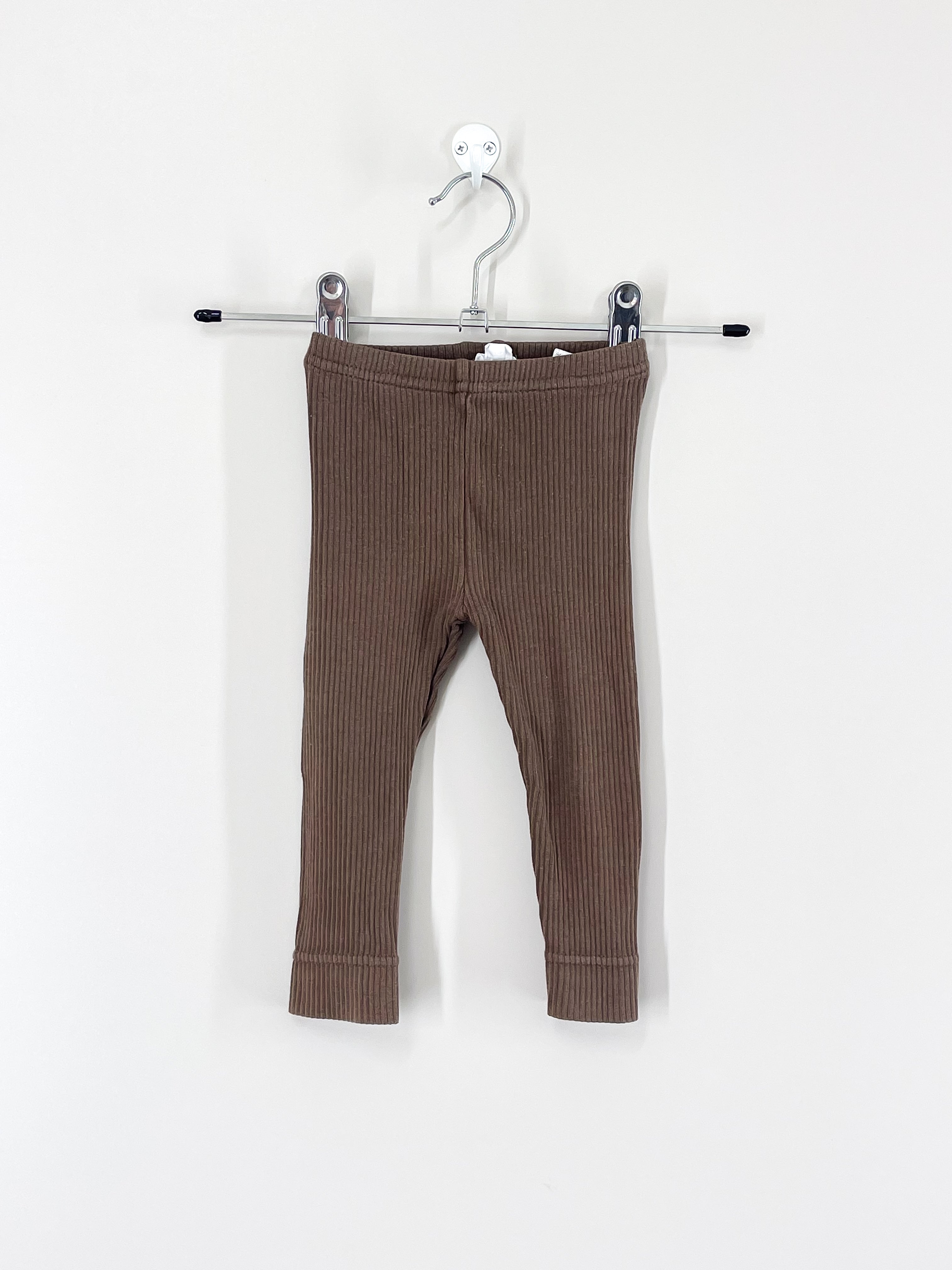 Jamie Kay organic rib leggings - cocoa (3-6m)