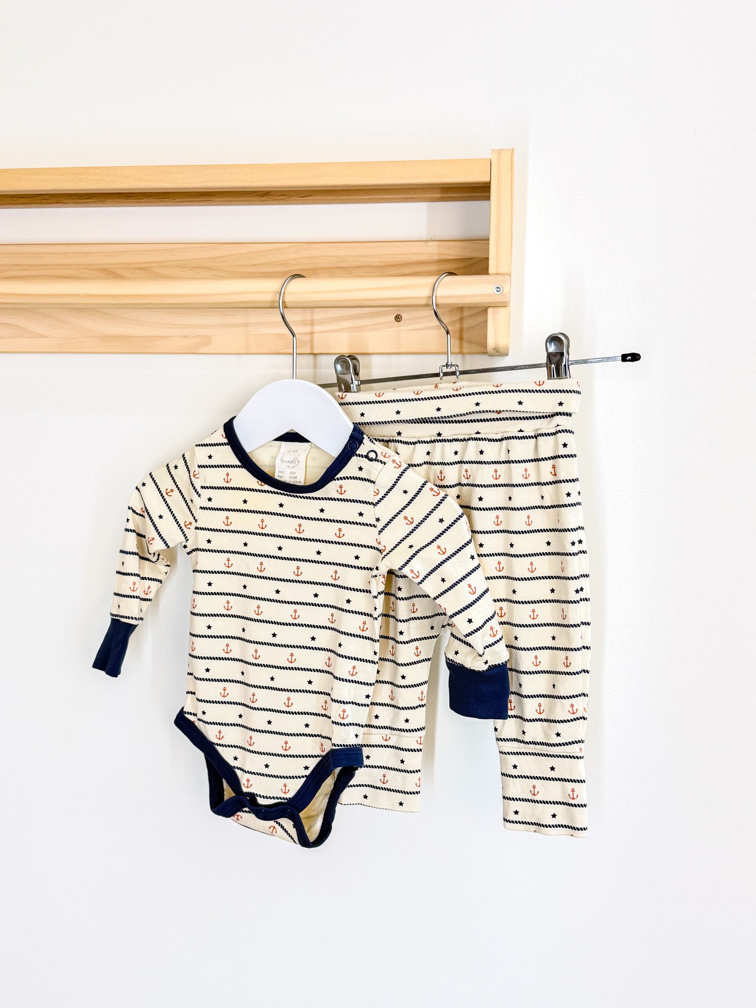 Little Bundle anchor bodysuit + leggings set (0-3m)