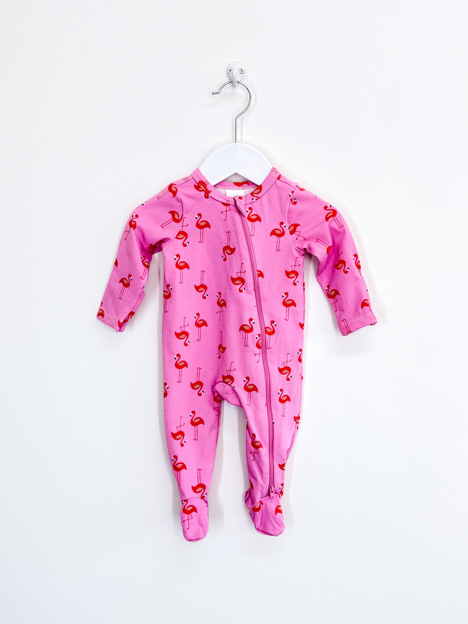 Teeny Weeny zipsuit - flamingos (newborn)