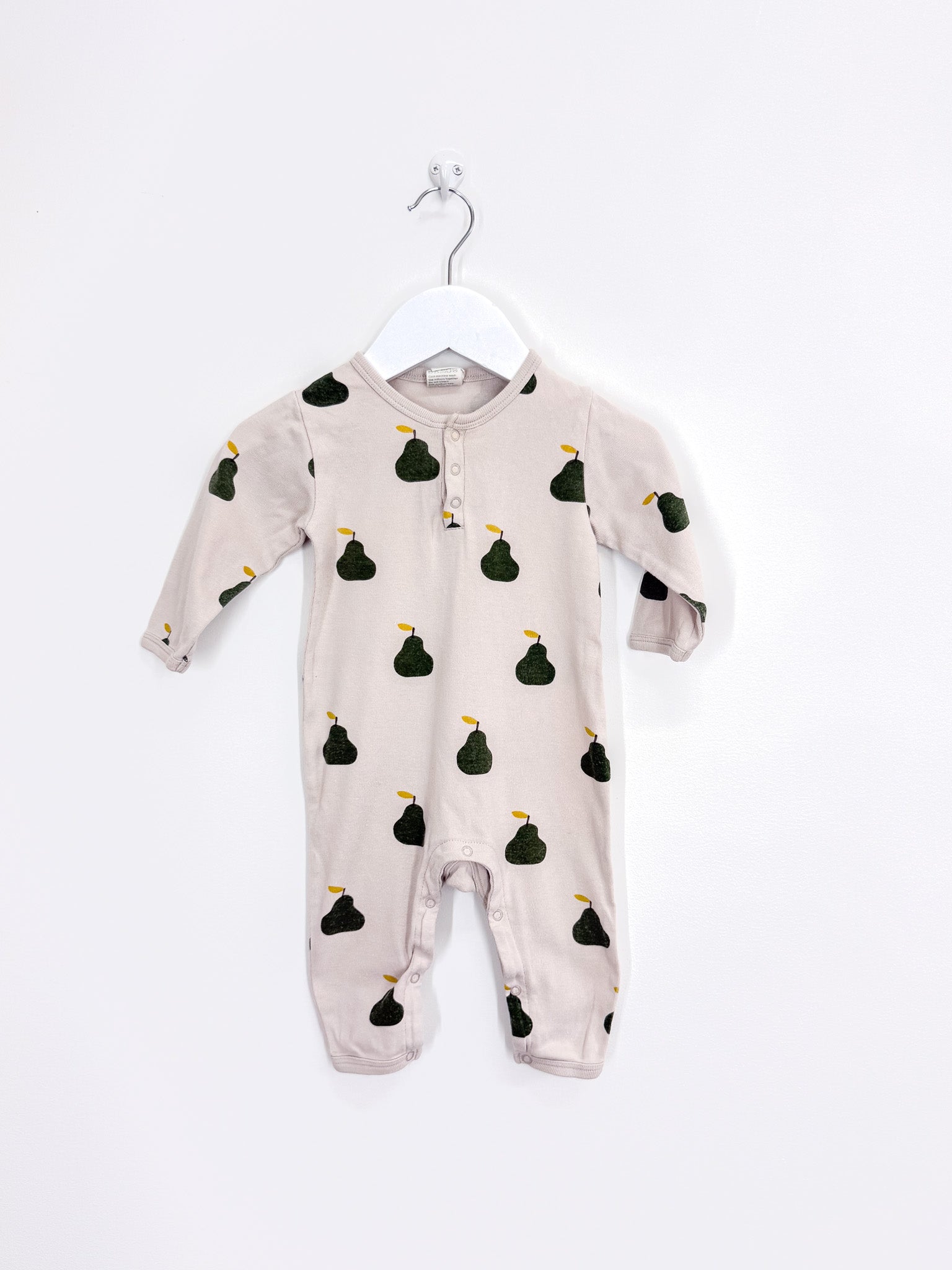 Nature Baby organic henley PJ suit - grande pear (3-6m)