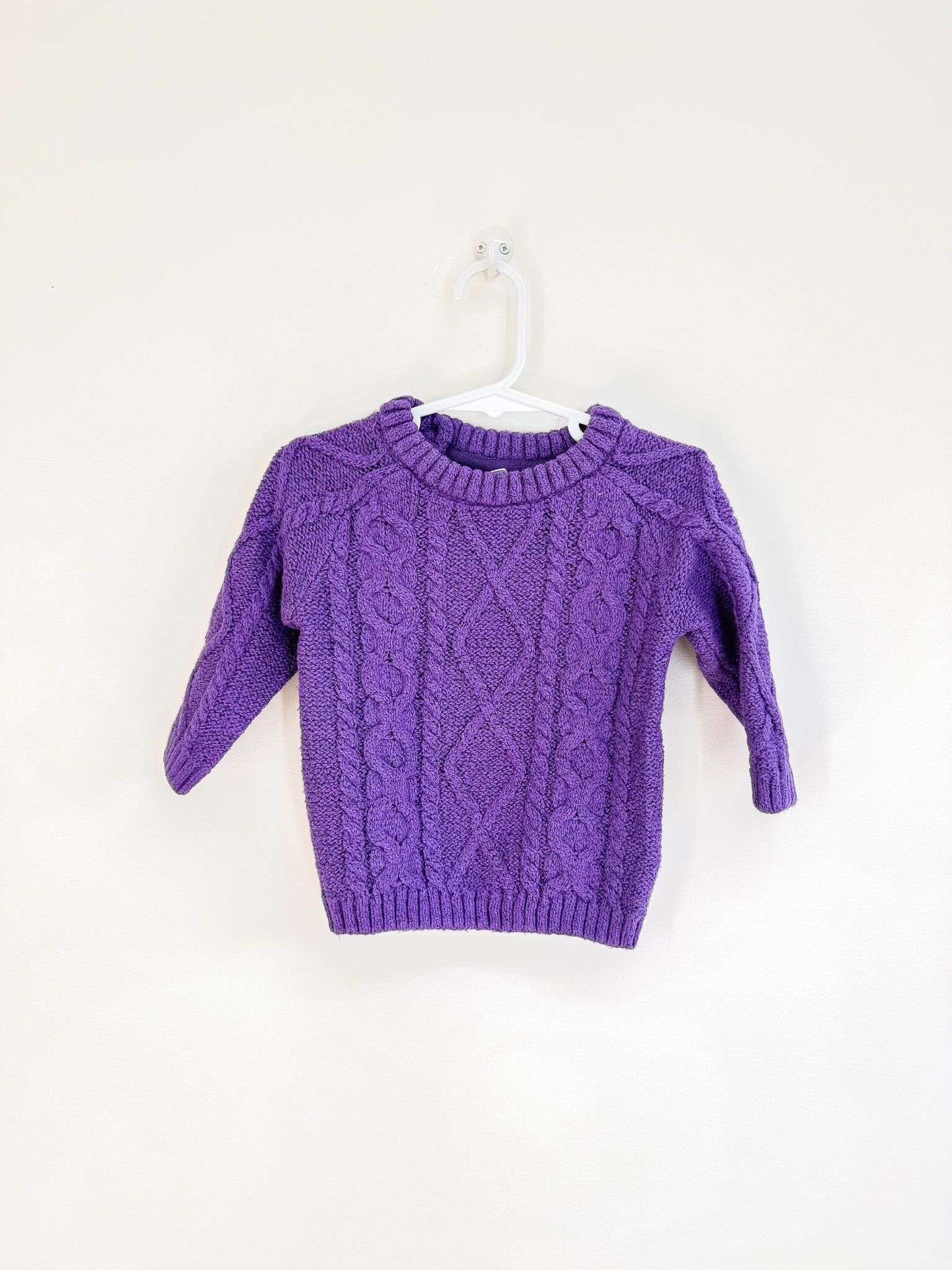 H&M cable knit pullover - purple (6-9m)