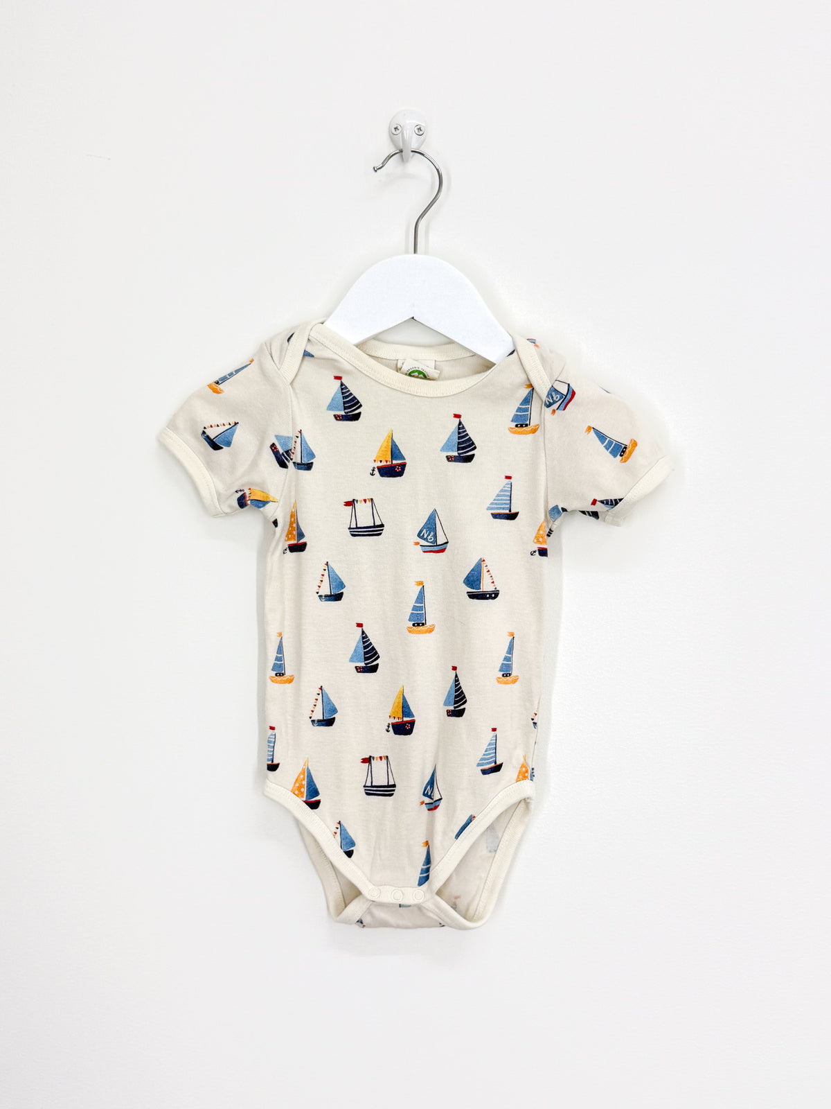 Nature Baby organic short sleeve bodysuit  - regatta (6-12m)