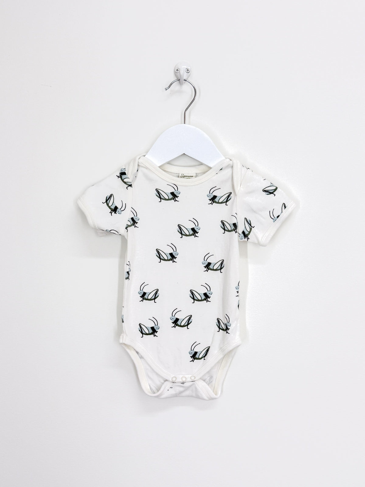 Nature Baby organic short sleeve bodysuit - crickets (3-6m)