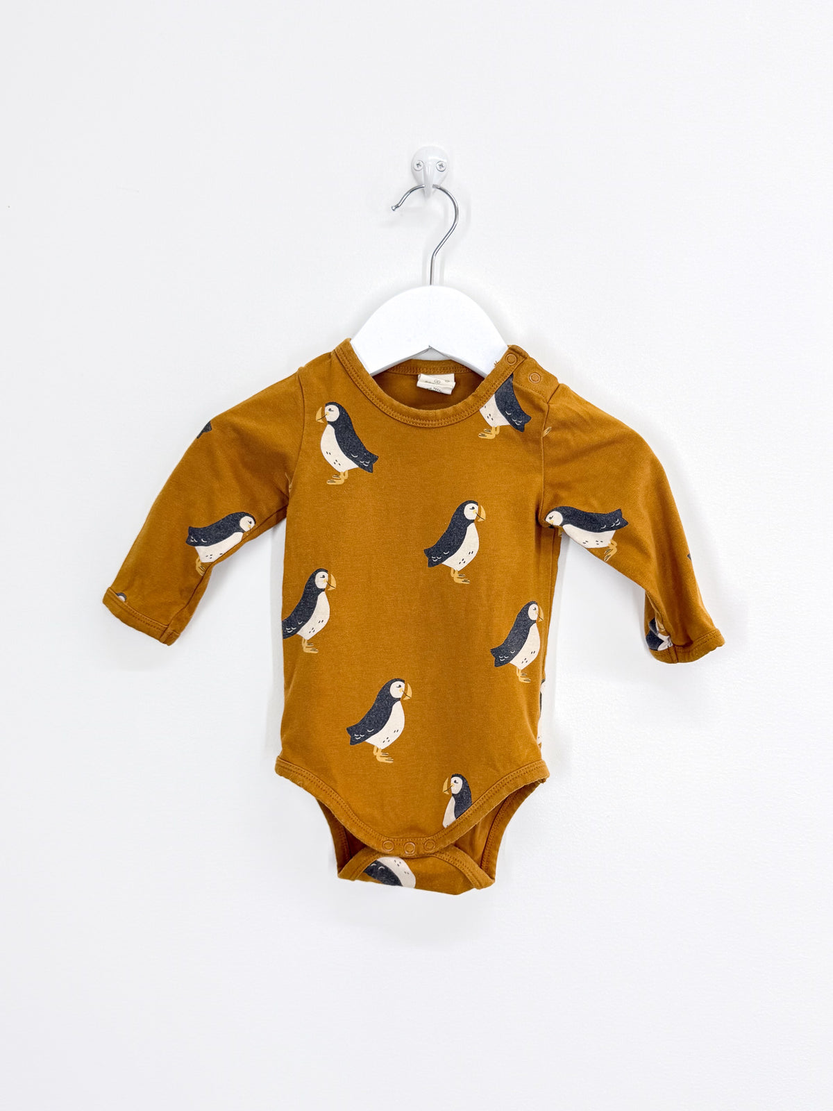 Nature Baby organic bodysuit - puffin toffee (3-6m)