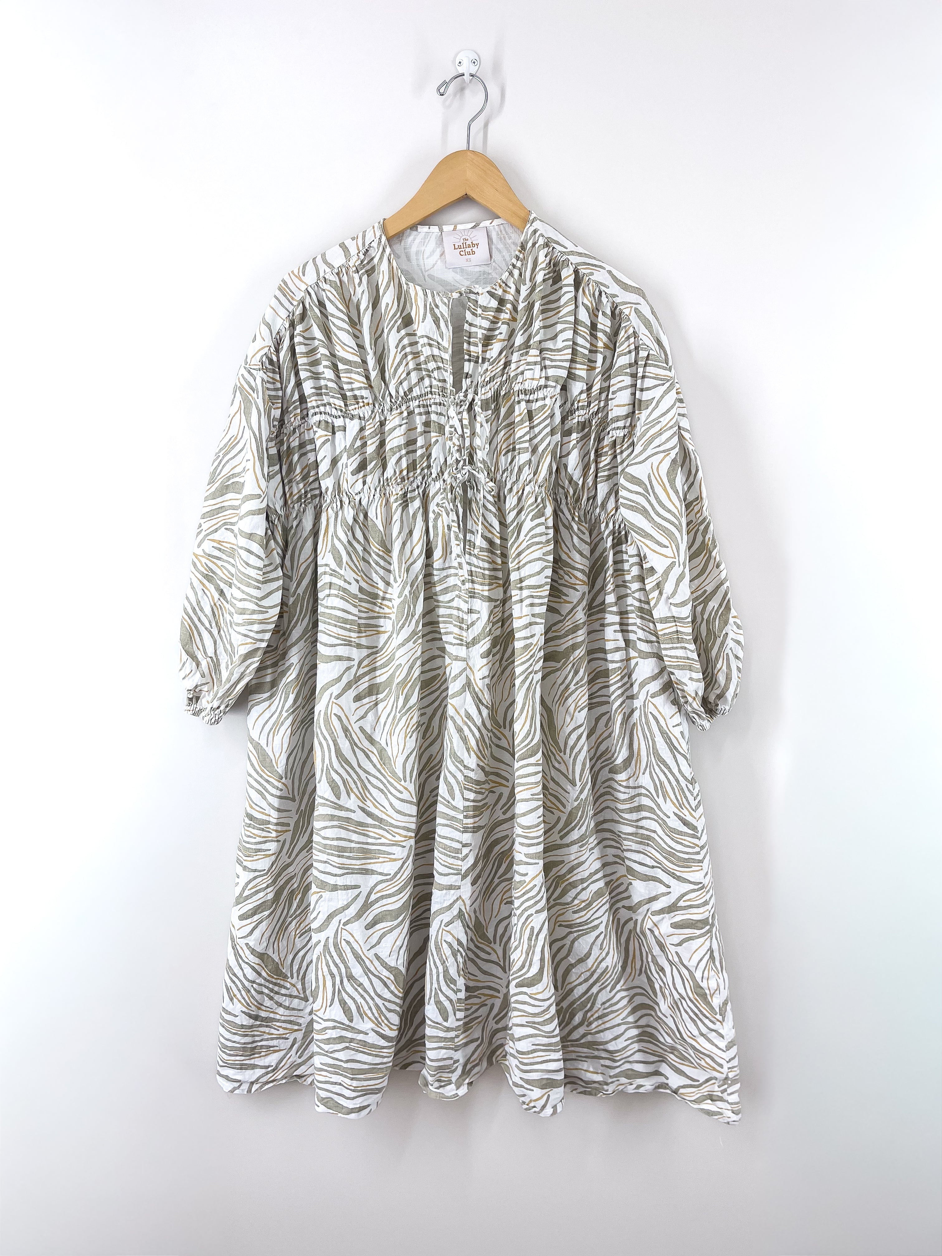 The Lullaby Club linen blend penny smock midi dress (XS)