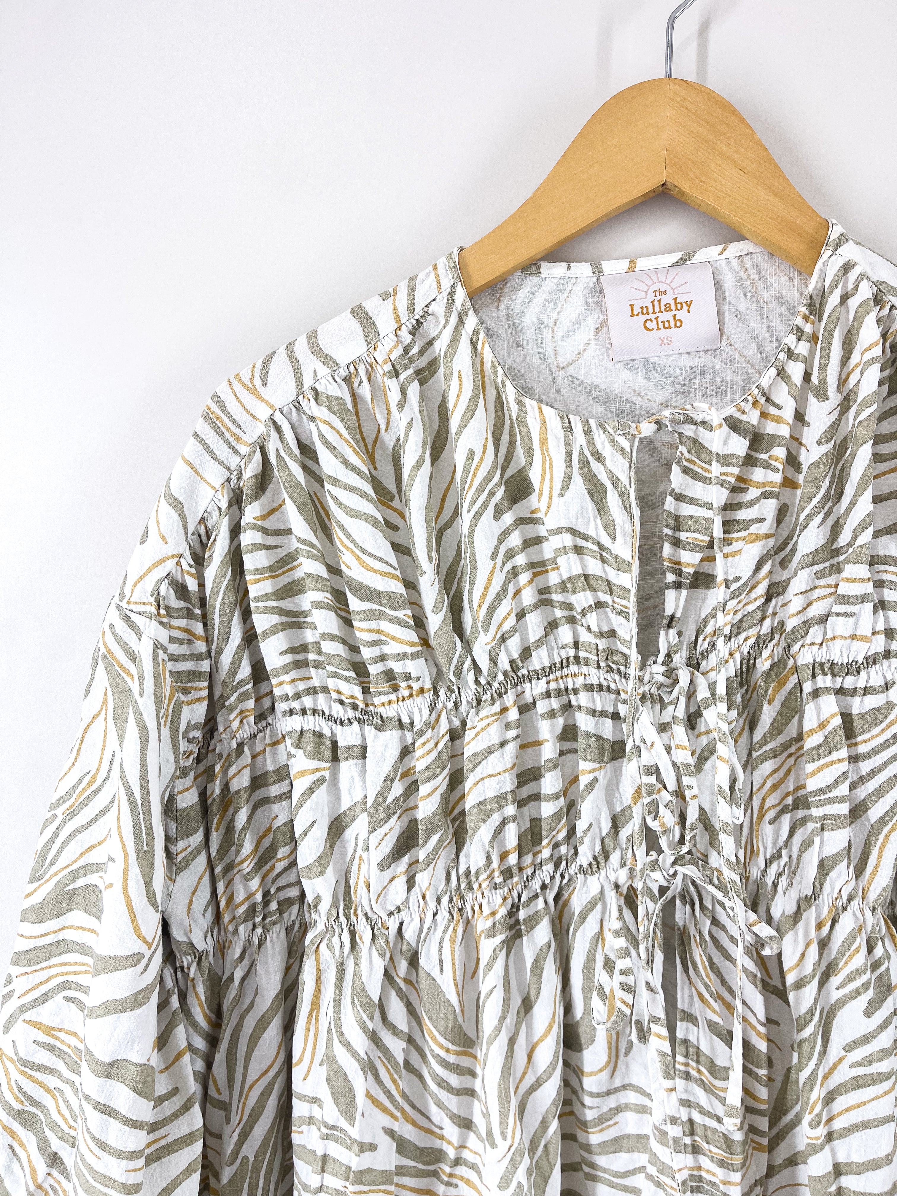 The Lullaby Club linen blend penny smock midi dress (XS)