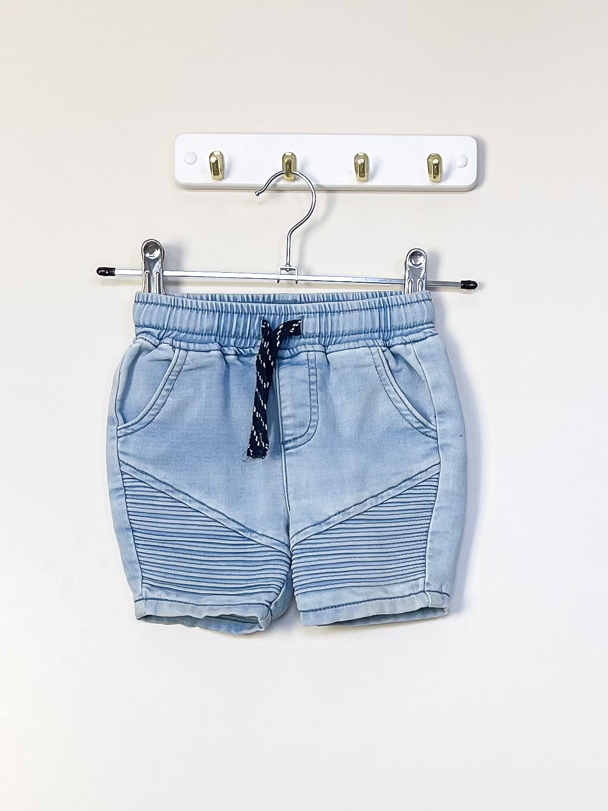 Teeny Weeny moto soft denim shorts (6-12m)