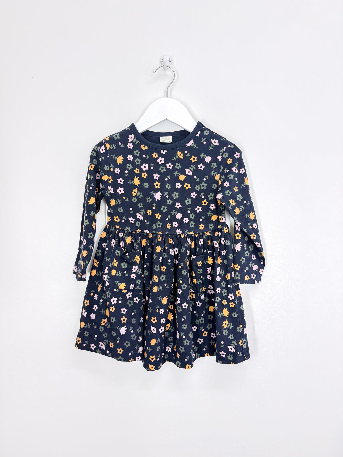 Nature Baby organic twirl dress - navy pollyanna (2y)