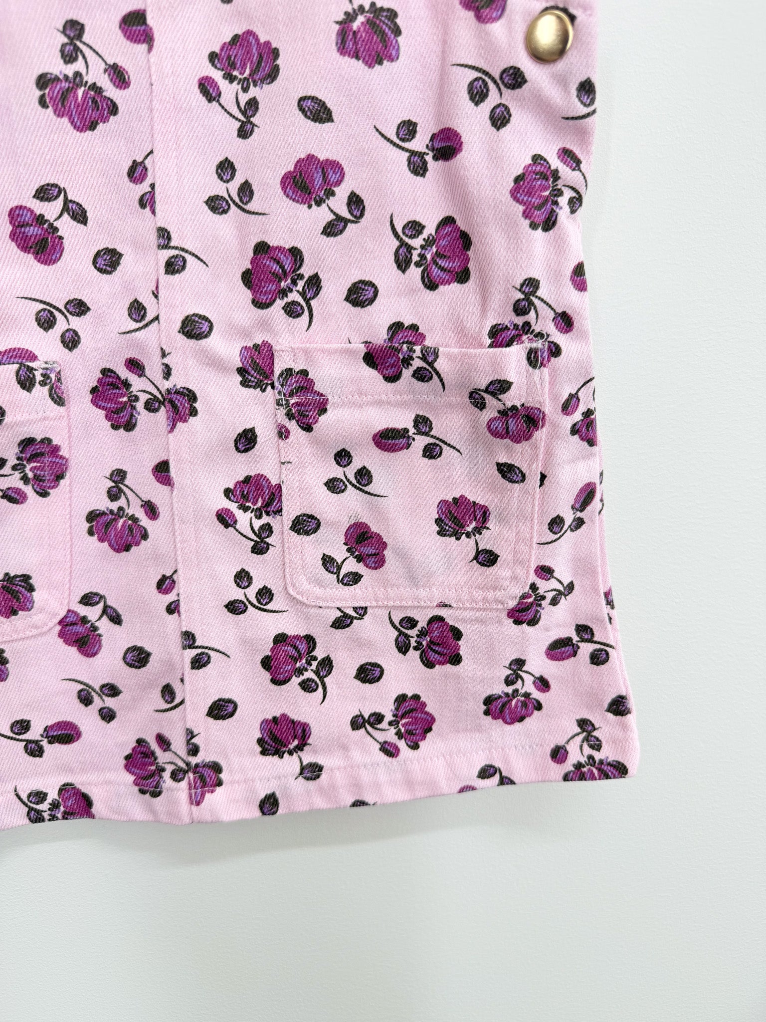 Teeny Weeny denim floral pinafore dress (12-18m)