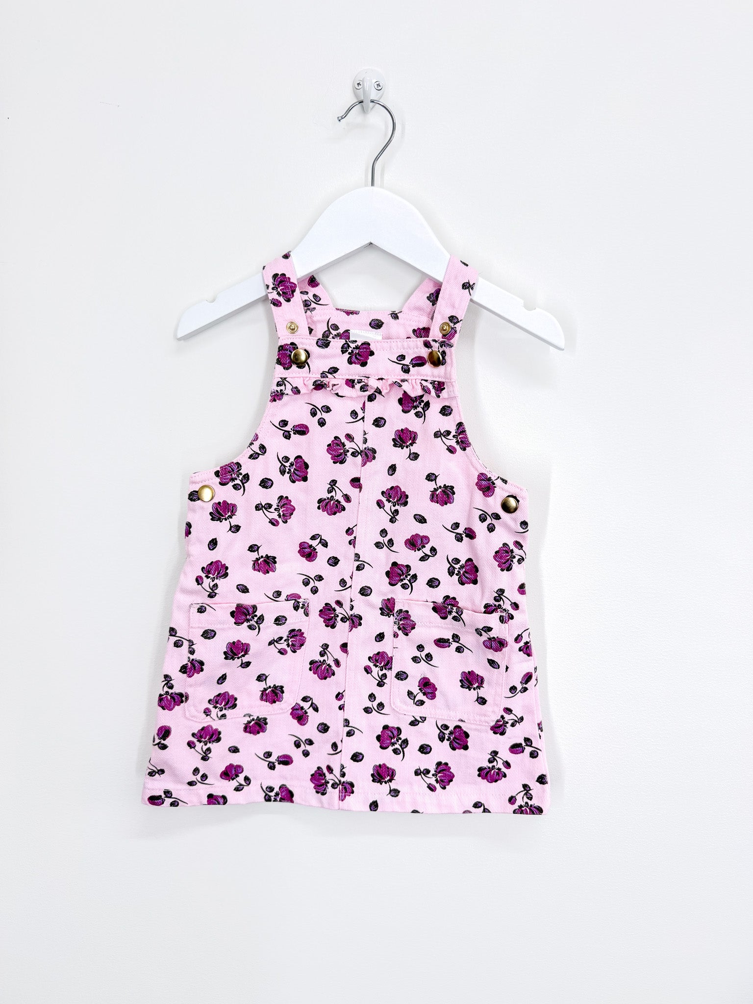 Teeny Weeny denim floral pinafore dress (12-18m)