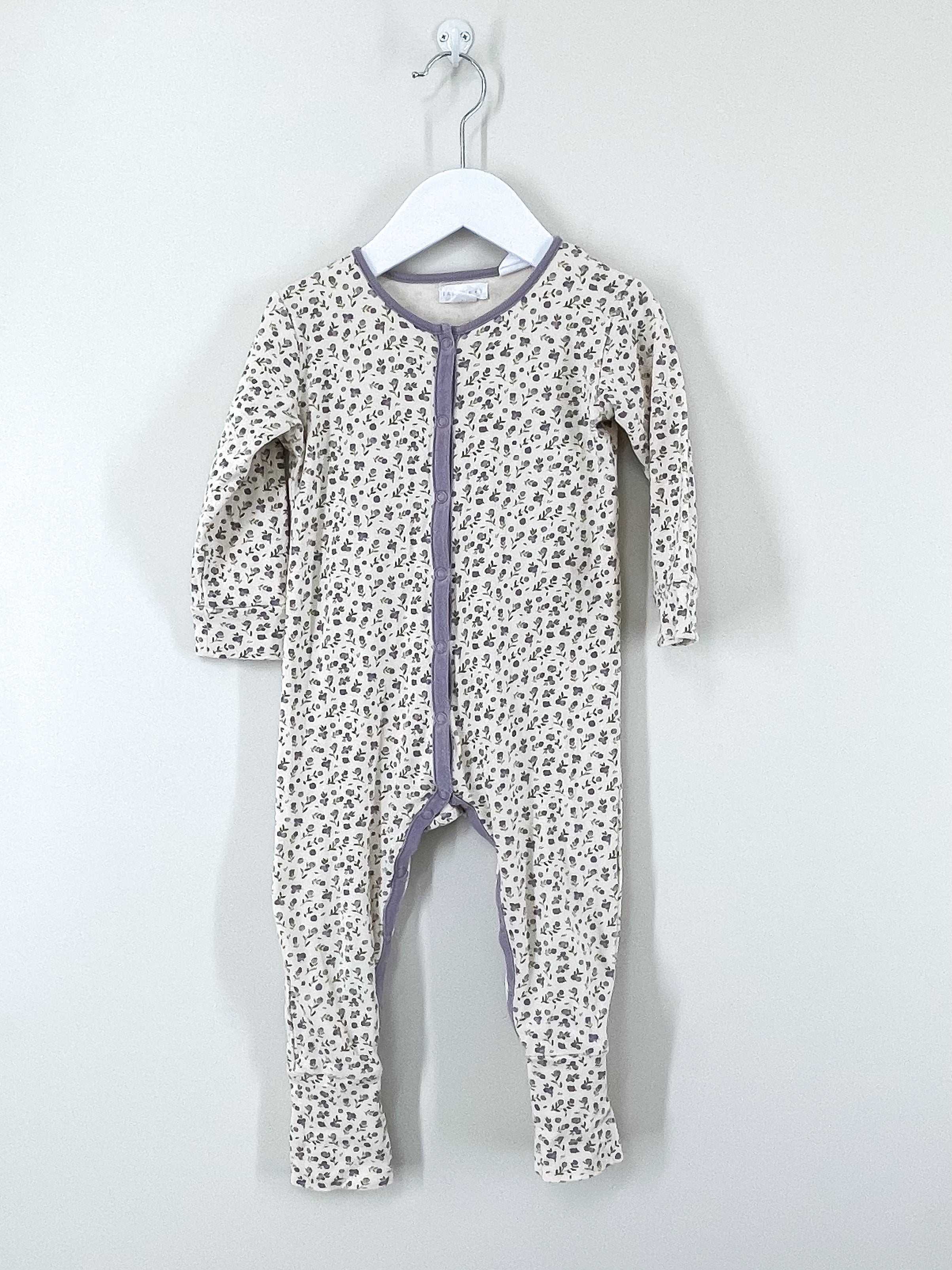 Jamie Kay organic maple one piece - blueberry field raindrops (2y)