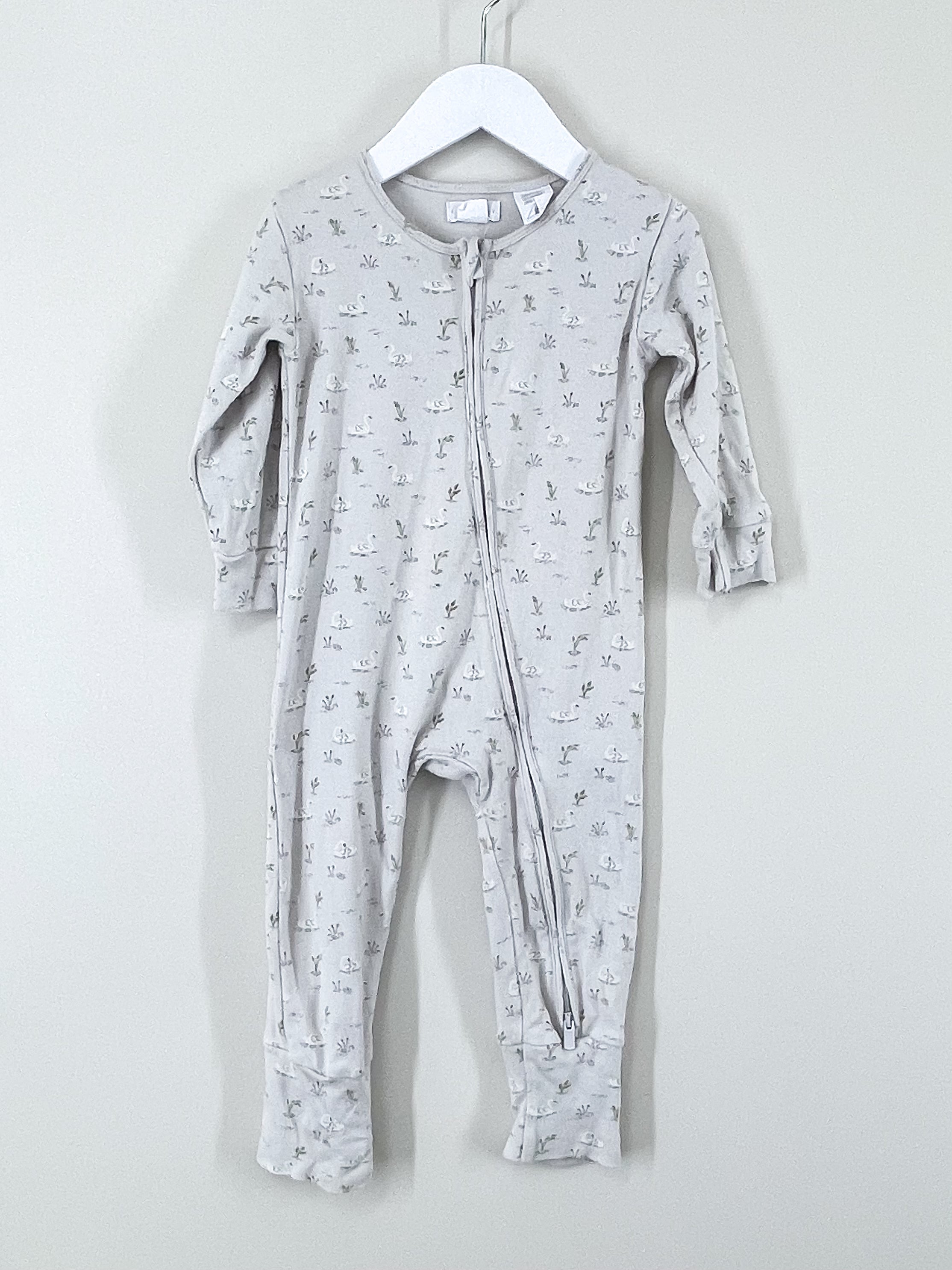 Jamie Kay organic frankie zip one piece - swanning blue dawn (2y)