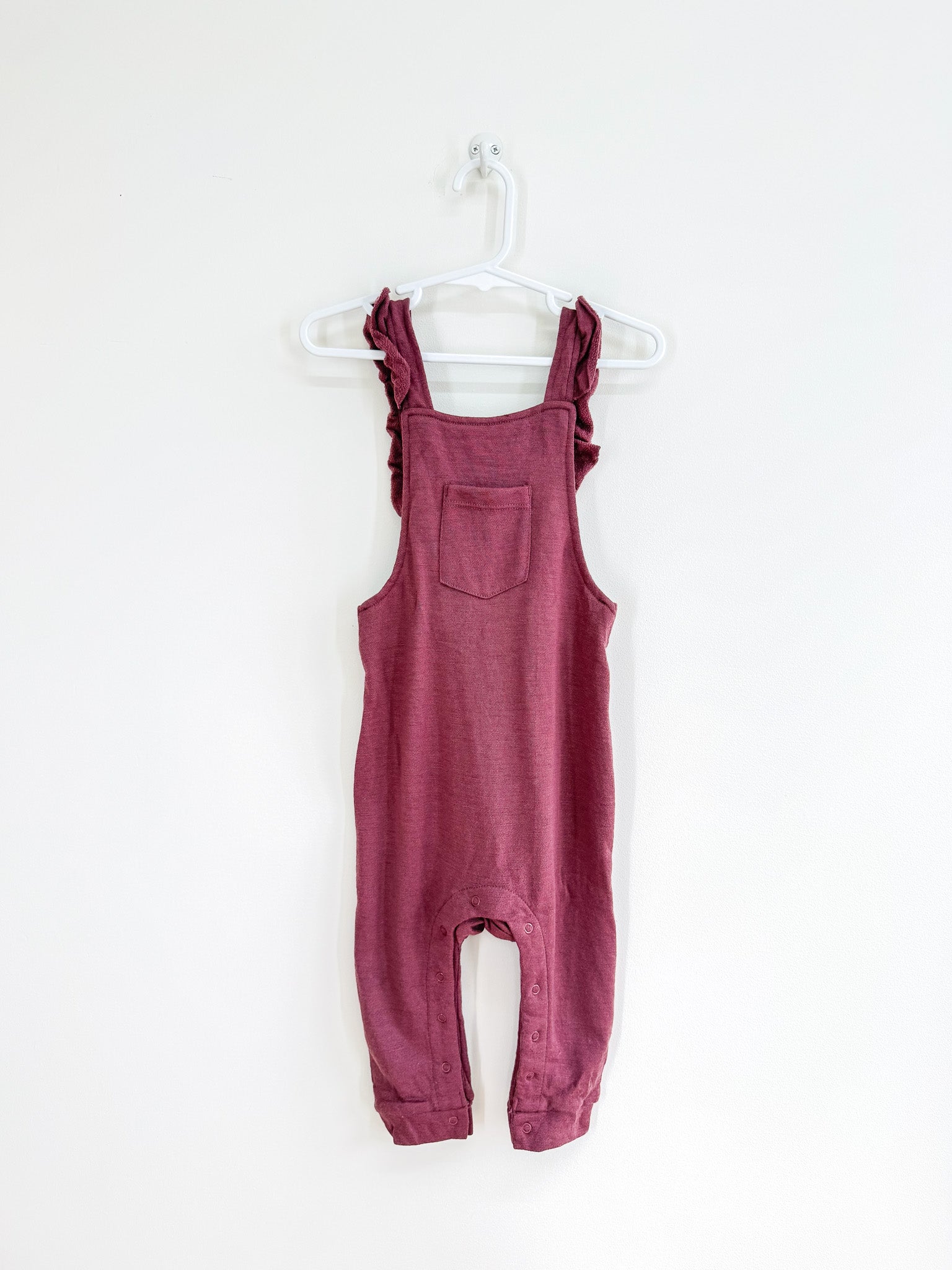 Teeny Weeny merino frill overalls (12-18m)