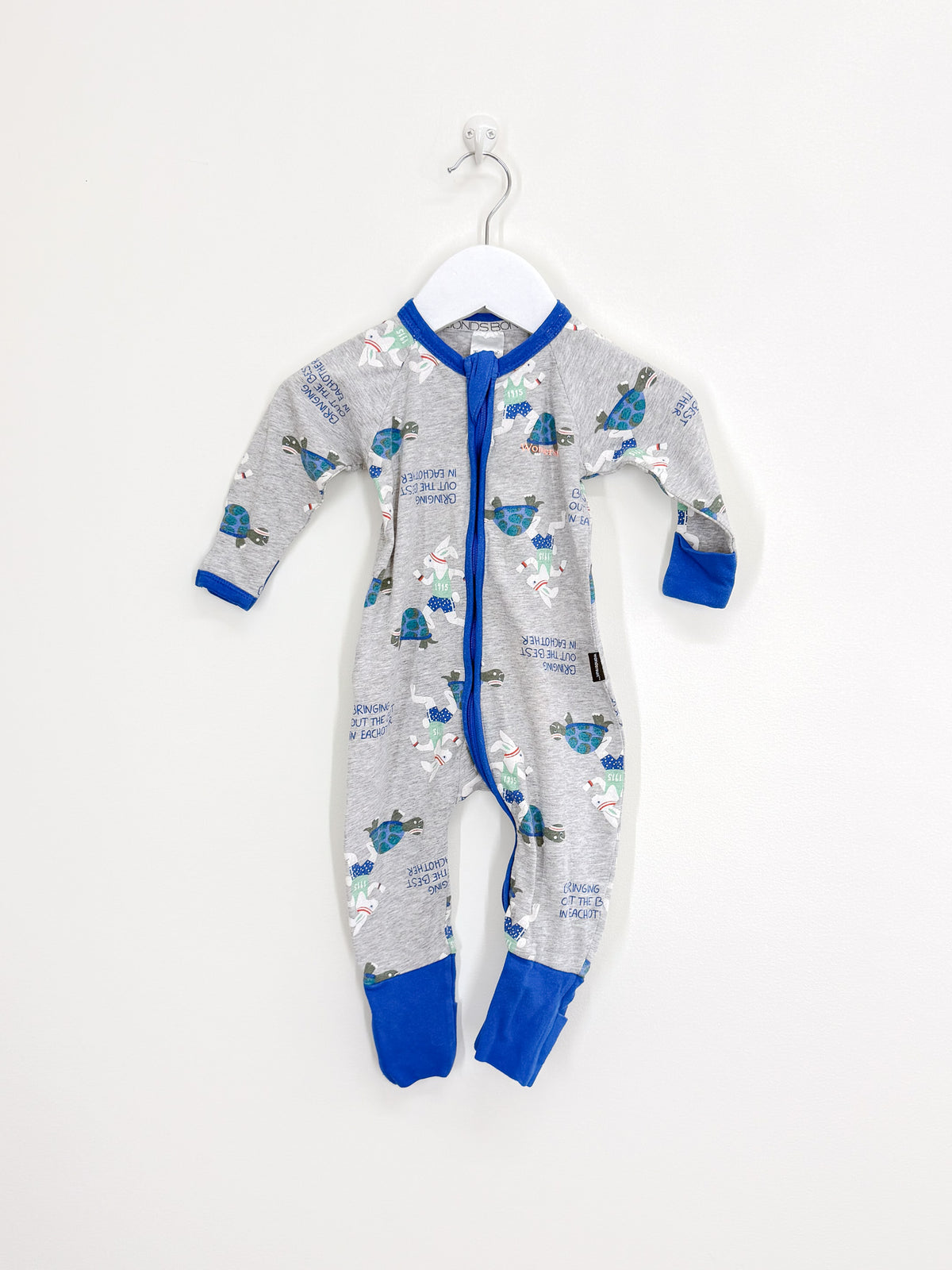 Bonds wondersuit - tortise & hare (0-3m)