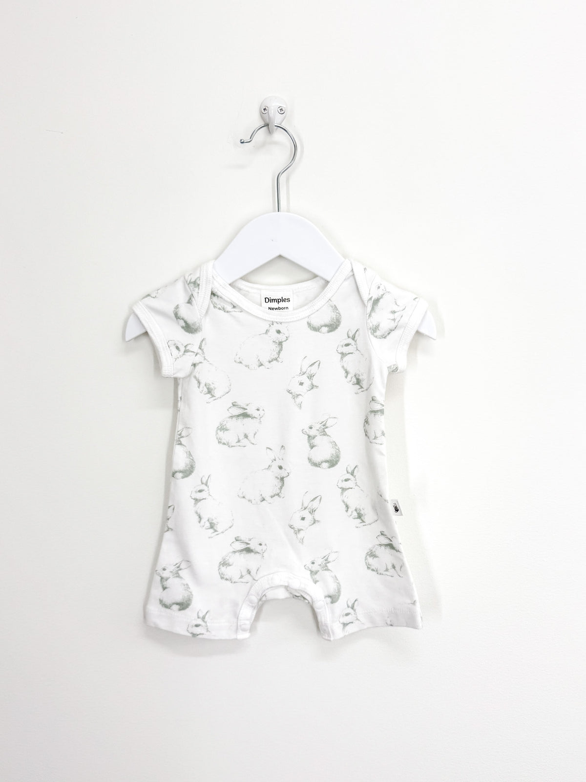 Dimples organic romper - bunny (nb-3m)