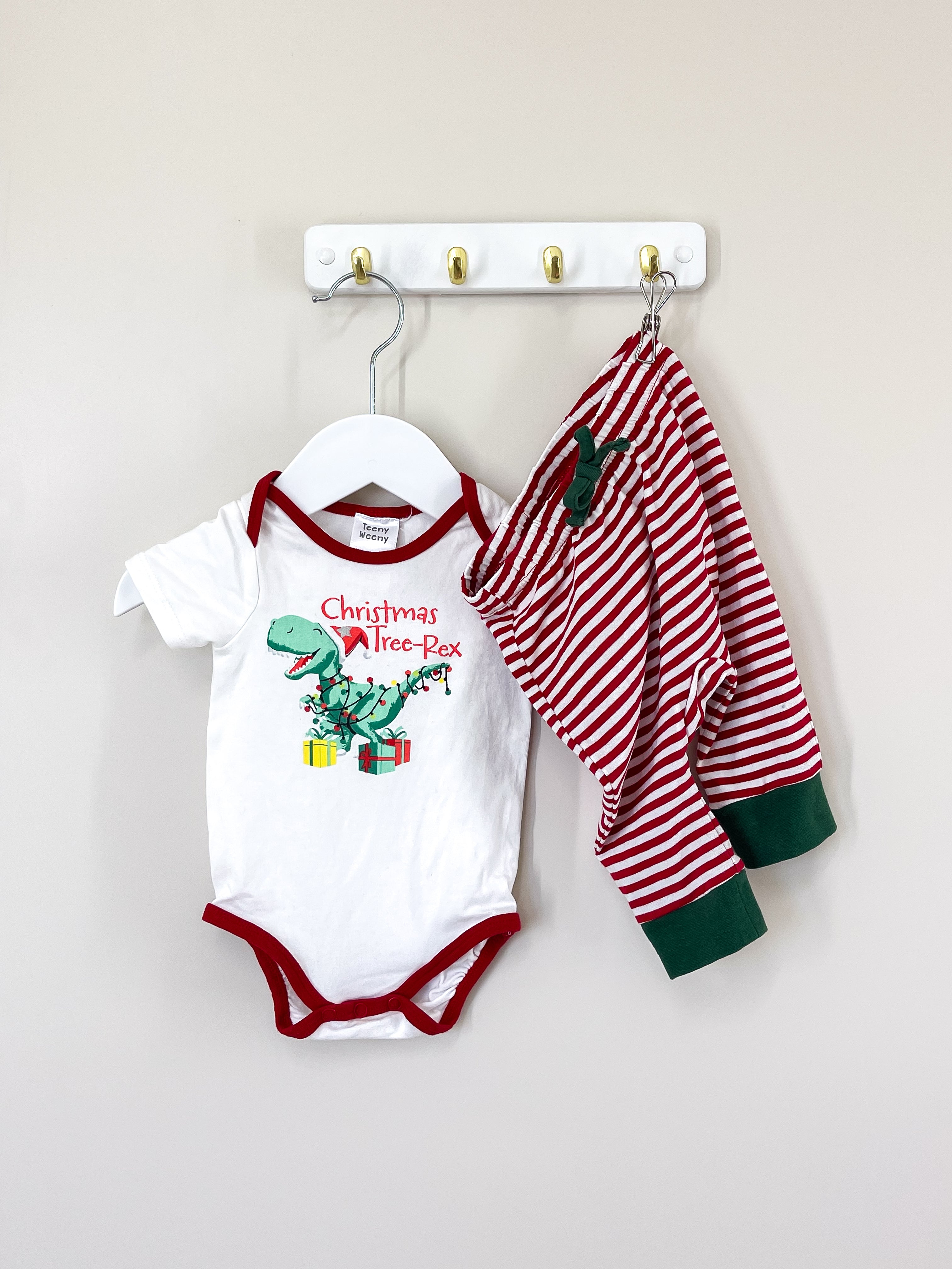 🎄 Teeny Weeny christmas tree-rex set (0-3m)