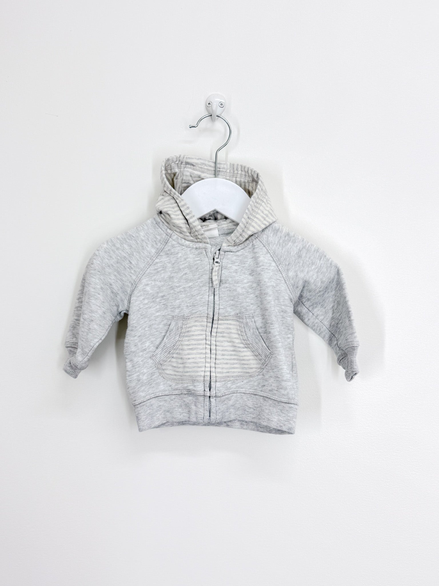 H&M grey zip hoodie (0-3m)