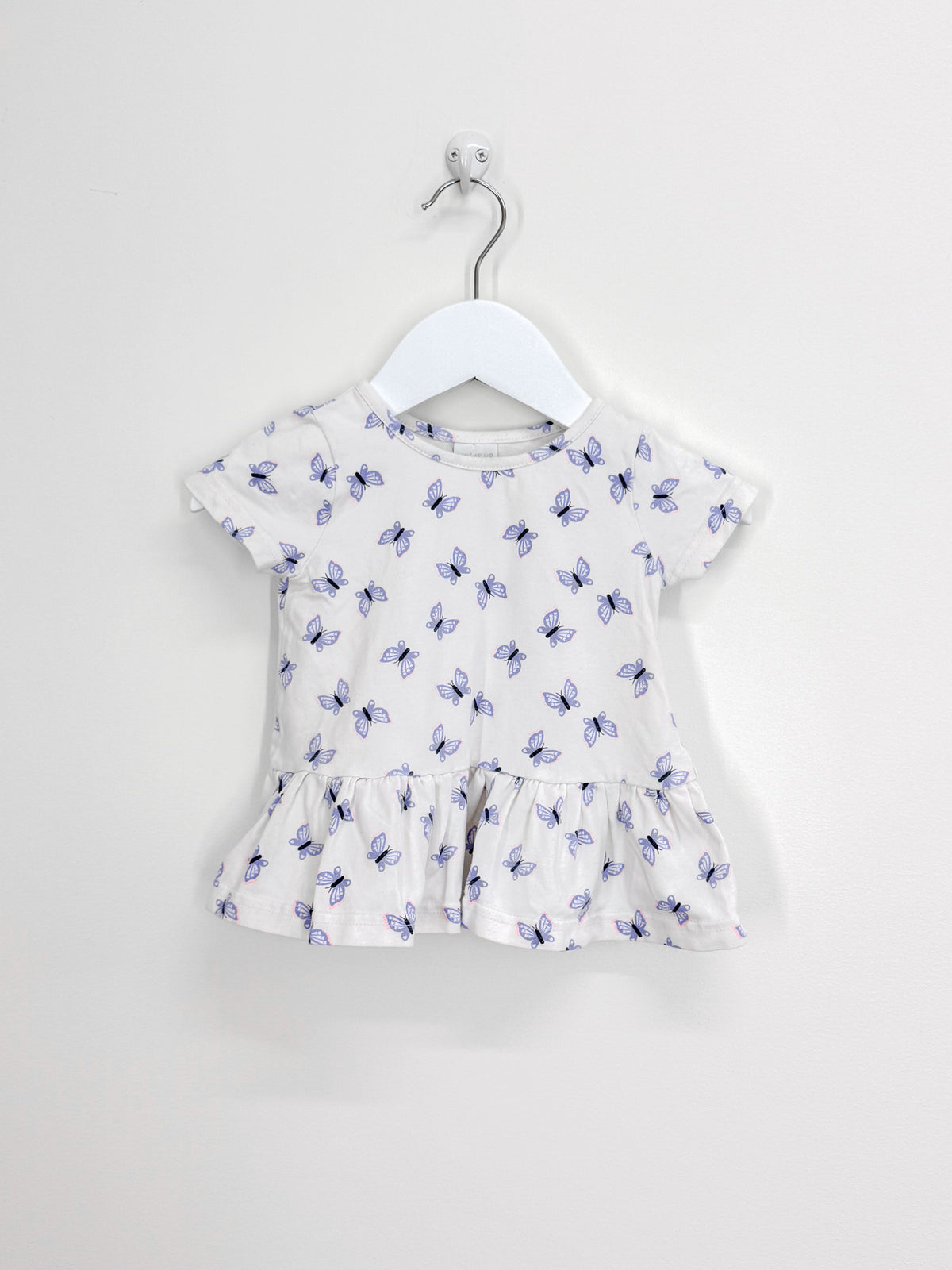 Teeny Weeny short sleeve butterfly peplum top (6-12m)