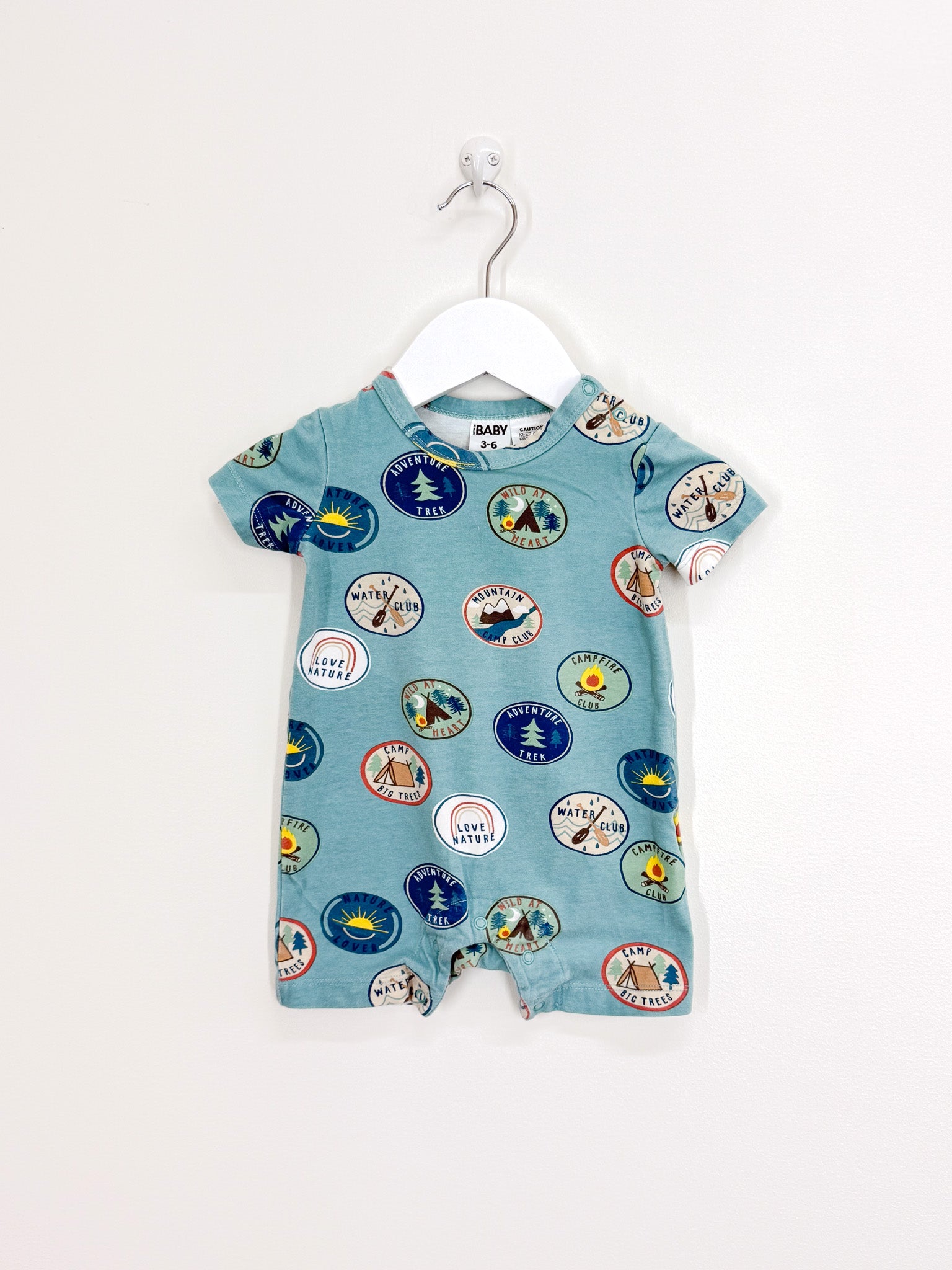 Cotton On Kids camping shortie romper (3-6m)