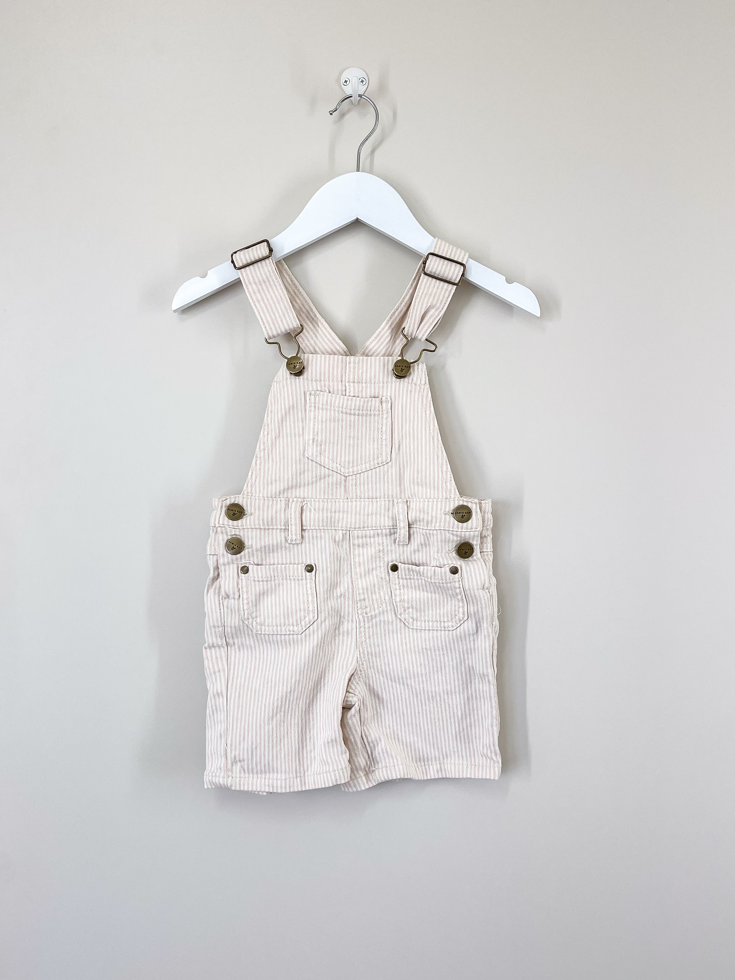 Jamie Kay chase stripe shortalls (3y)