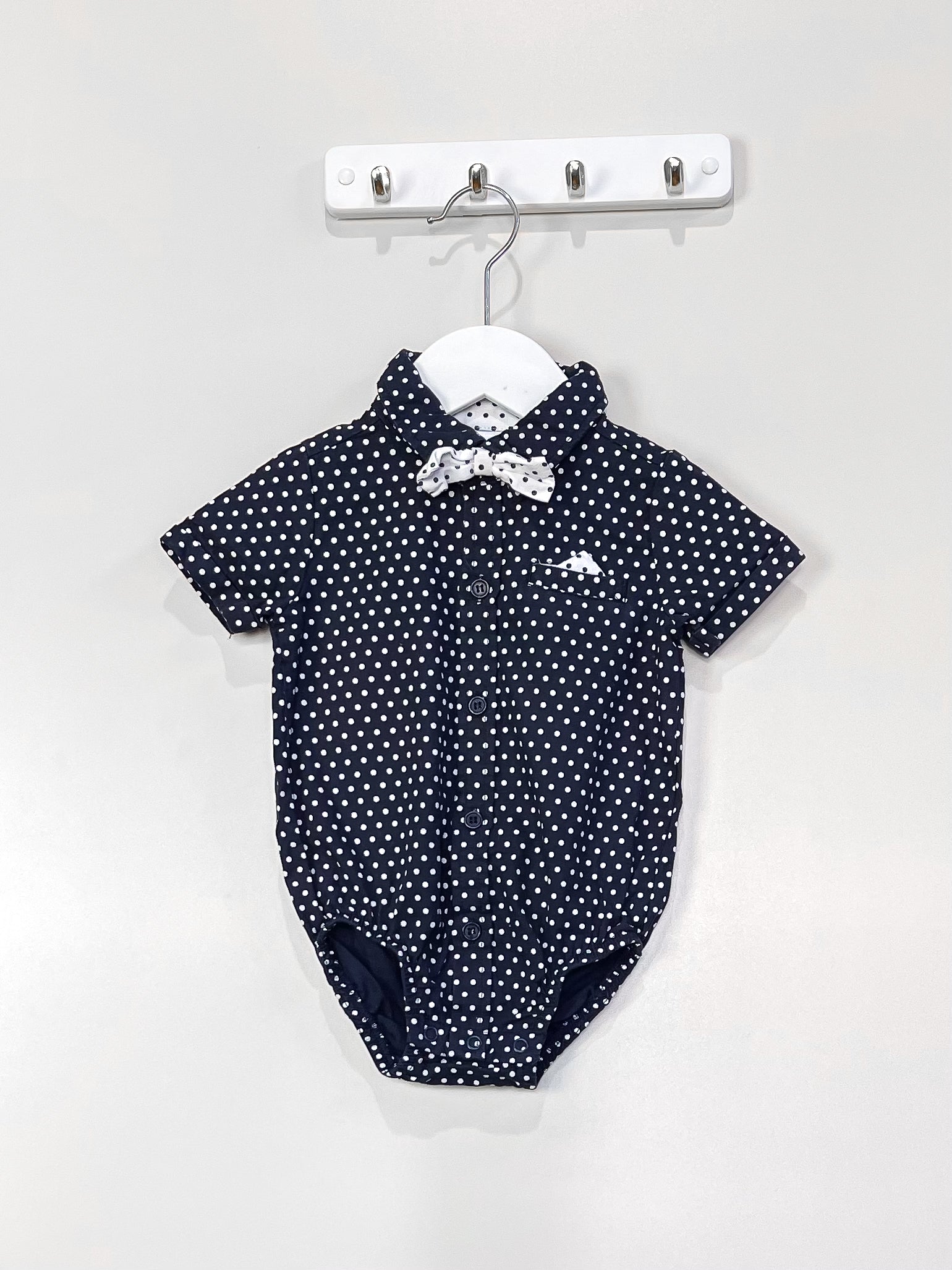 Teeny Weeny spotty shirt bodysuit (6-12m)