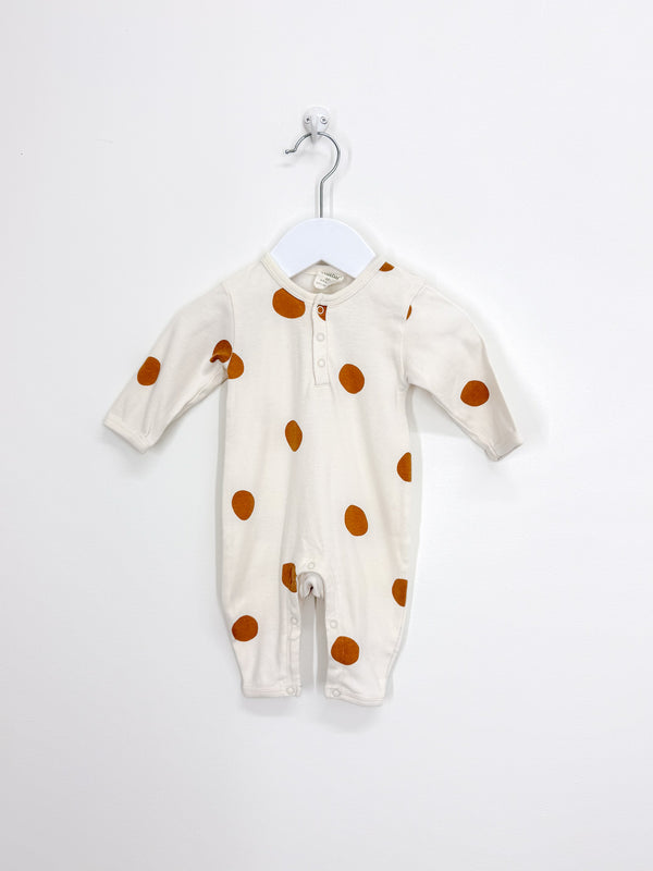 Nature Baby organic henley PJ suit - spots (0-3m)