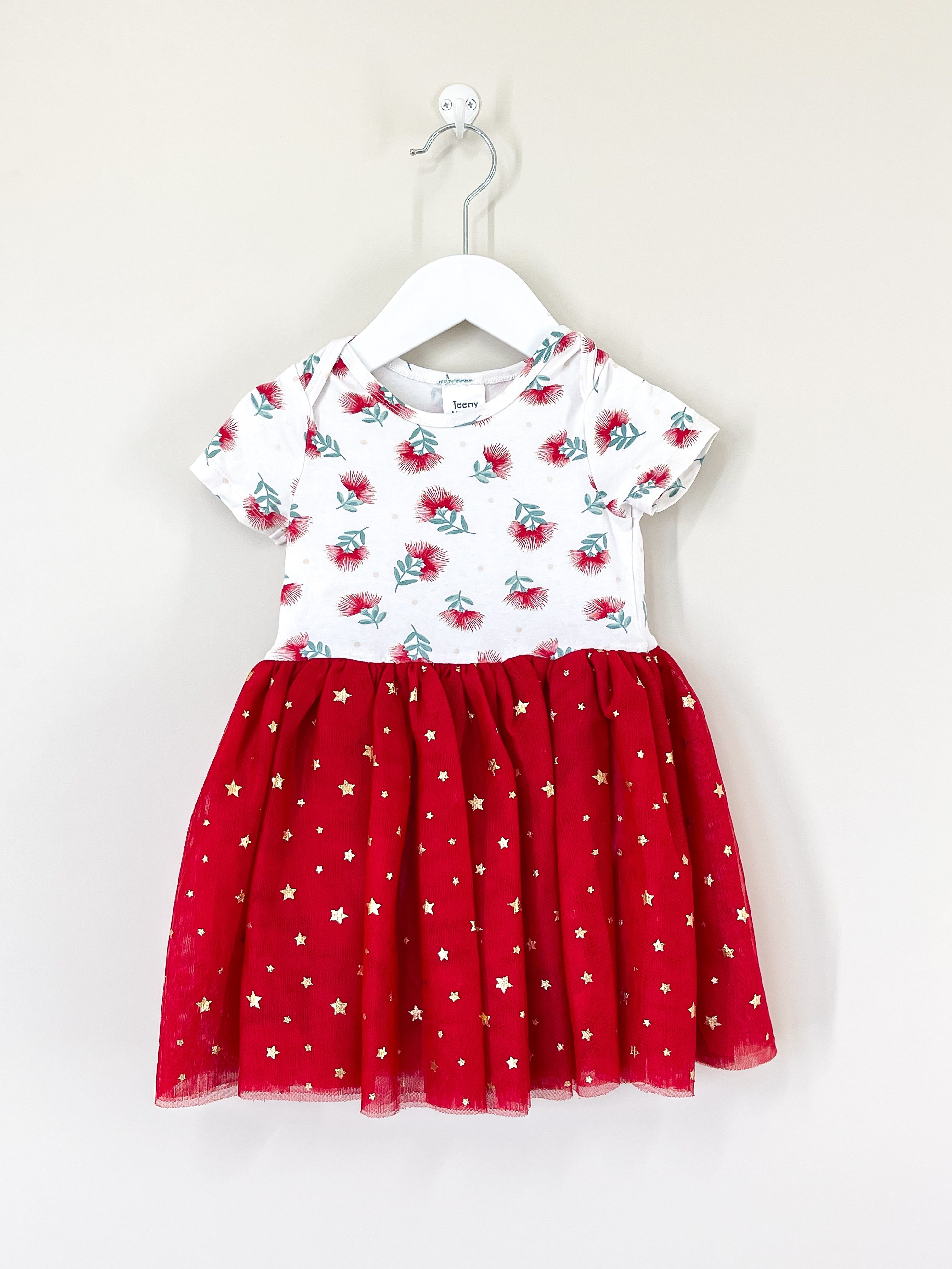 🎄 Teeny Weeny pohutukawa tulle dress (12-18m)