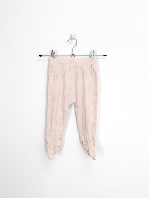 Little Bundle pointelle footed pants (3-6m)