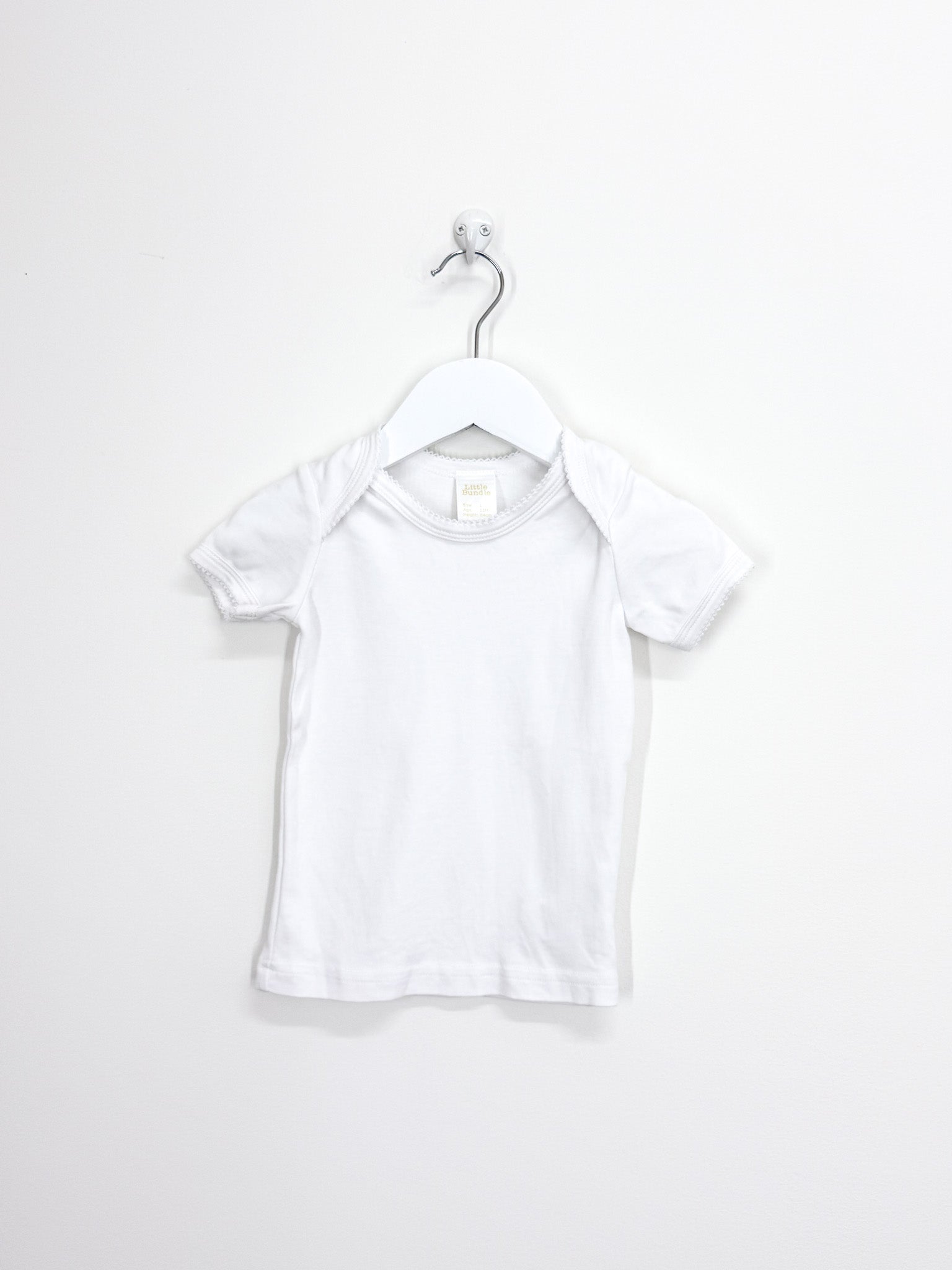 Little Bundle short sleeve basic white tee (1y)