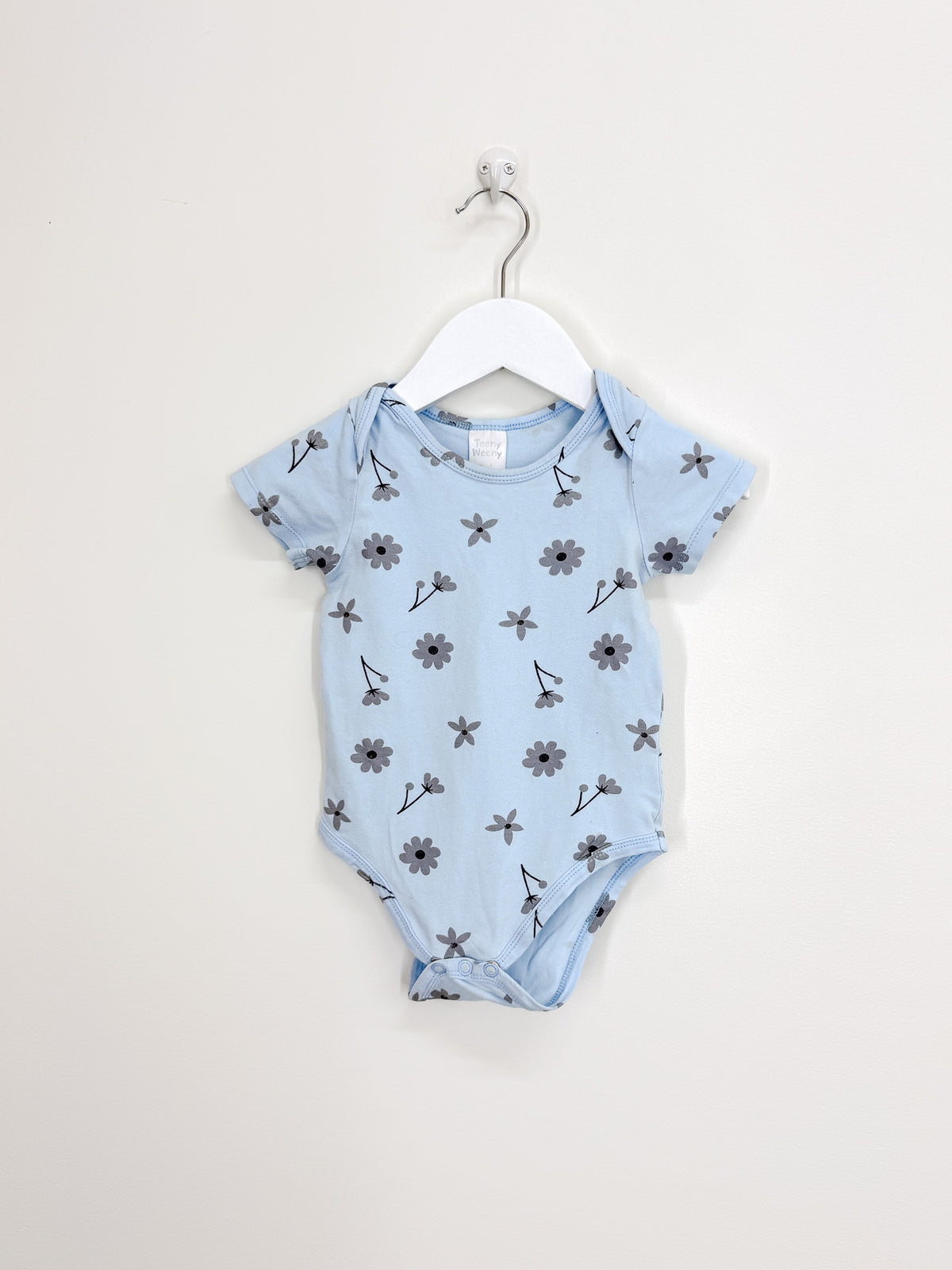 Teeny Weeny short sleeve blue floral bodysuit (1y)