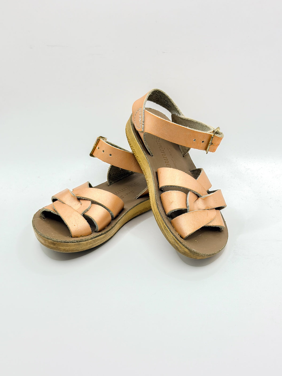 Saltwater sun-san swimmer sandals - rose gold (23EU)