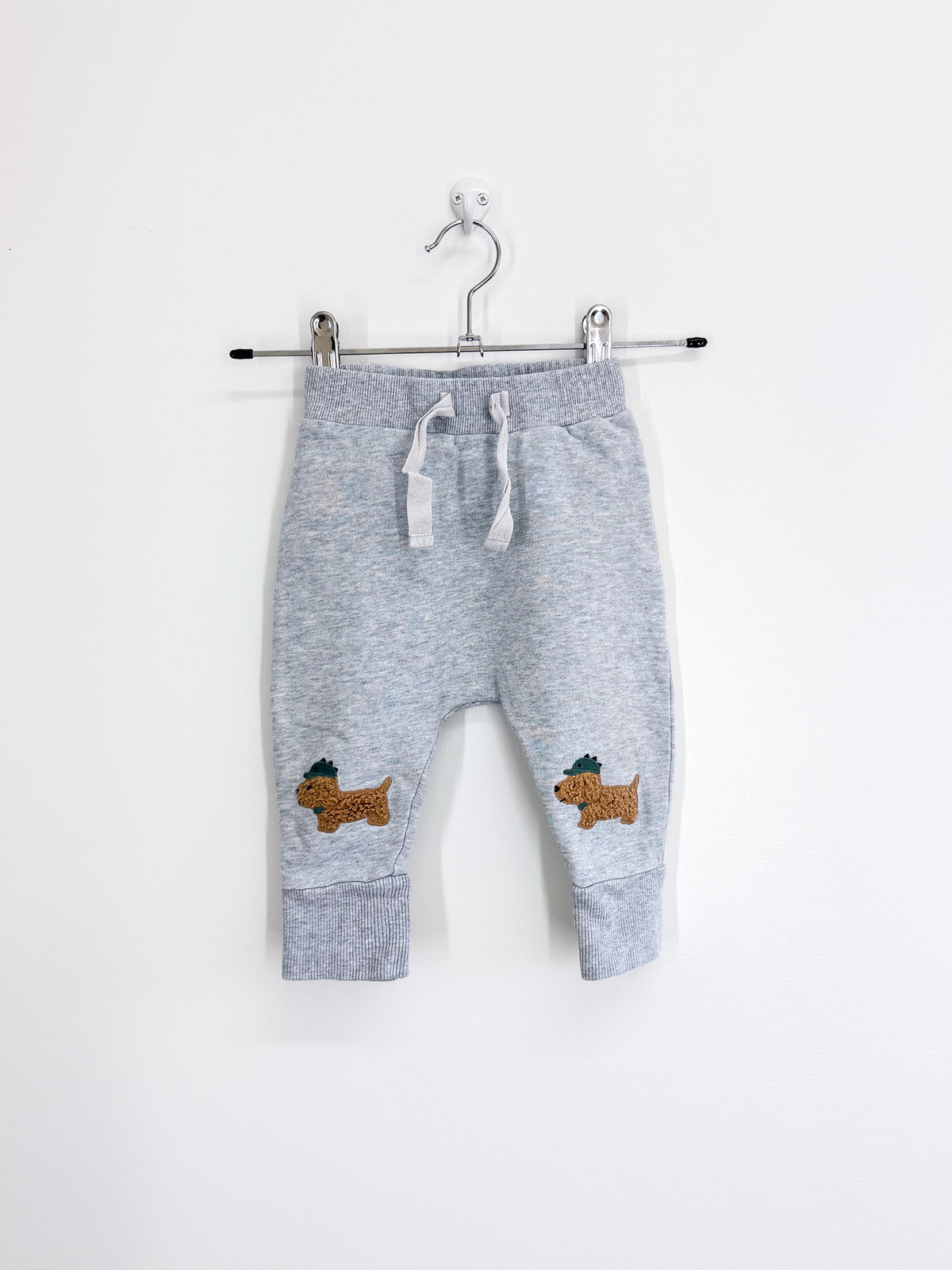 Hux orgniac furry dino dog drop crotch pants (6-12m)