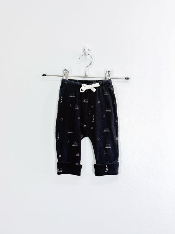 Nature Baby organic drawstring pants - nautical navy (0-3m)