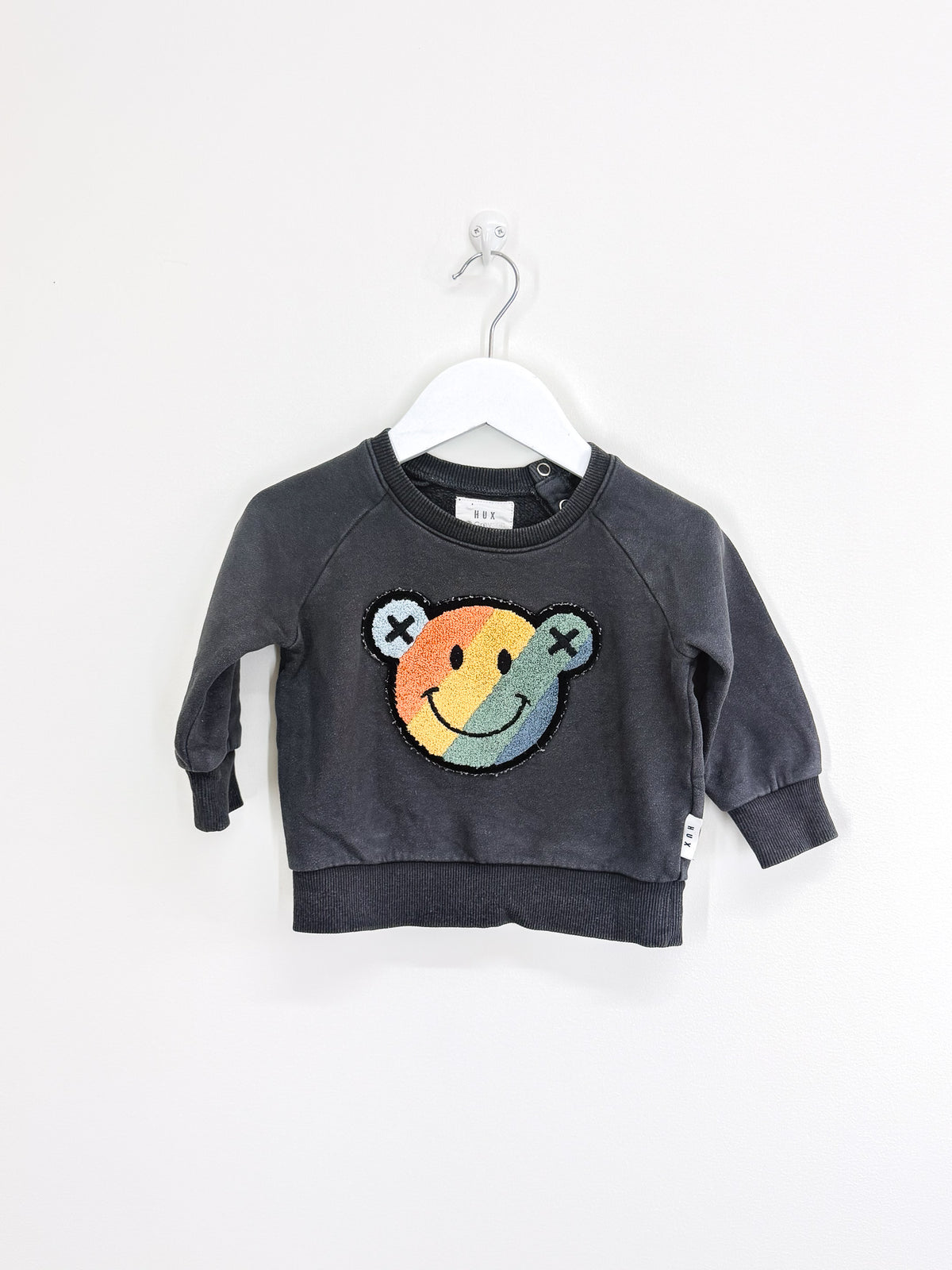 Hux organic smiley rainbow sweatshirt (12-18m)