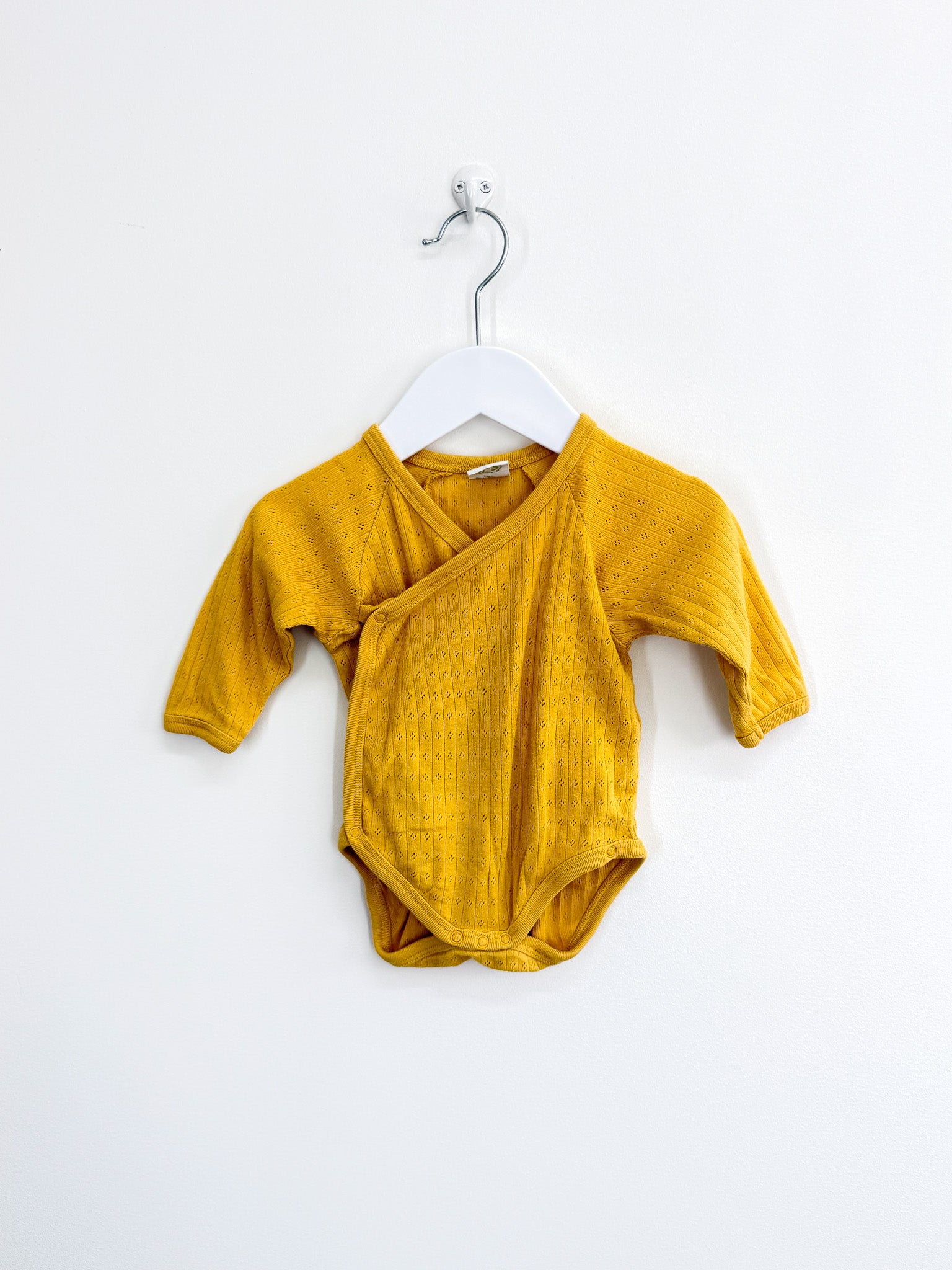 Nature Baby organic pointelle kimono bodysuit (0-3m)