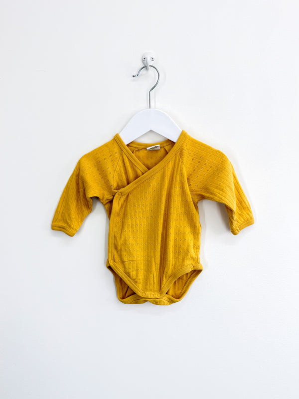 Nature Baby organic pointelle kimono bodysuit (0-3m)