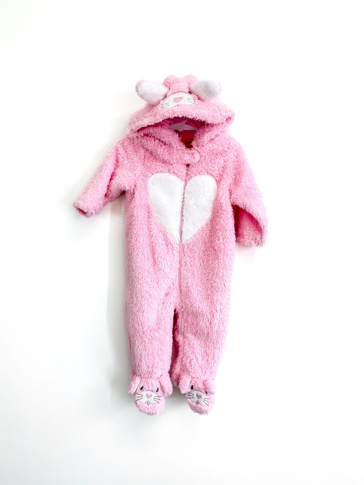 Teeny Weeny fluffy bunny zip onesie (6-9m)