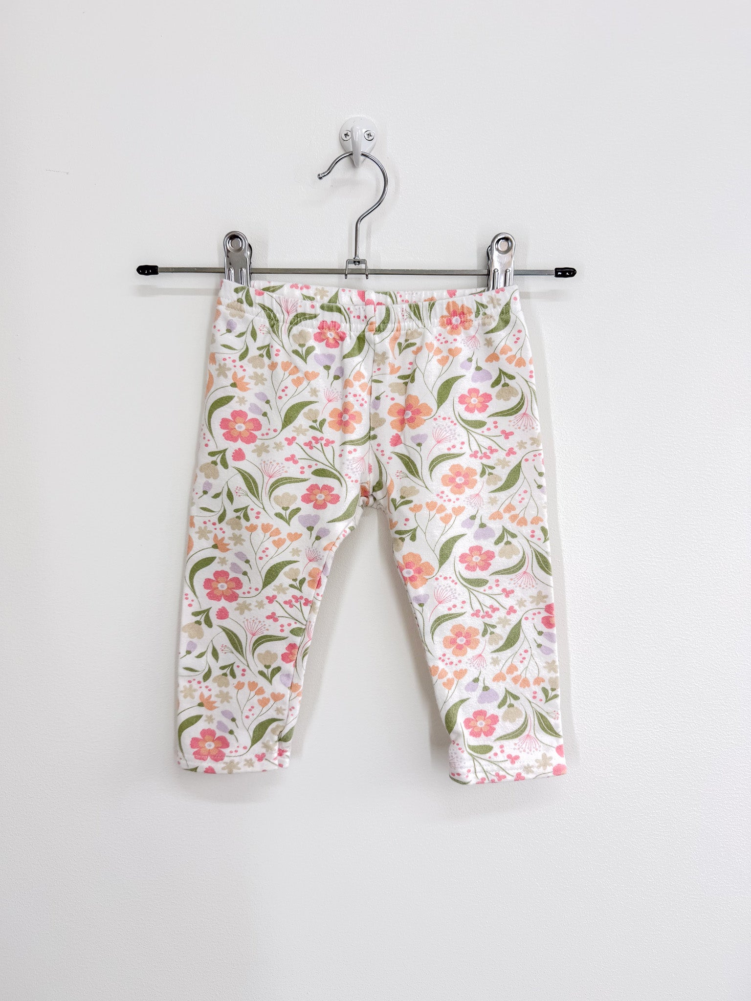 Teeny Weeny floral fleece leggings (6-12m)