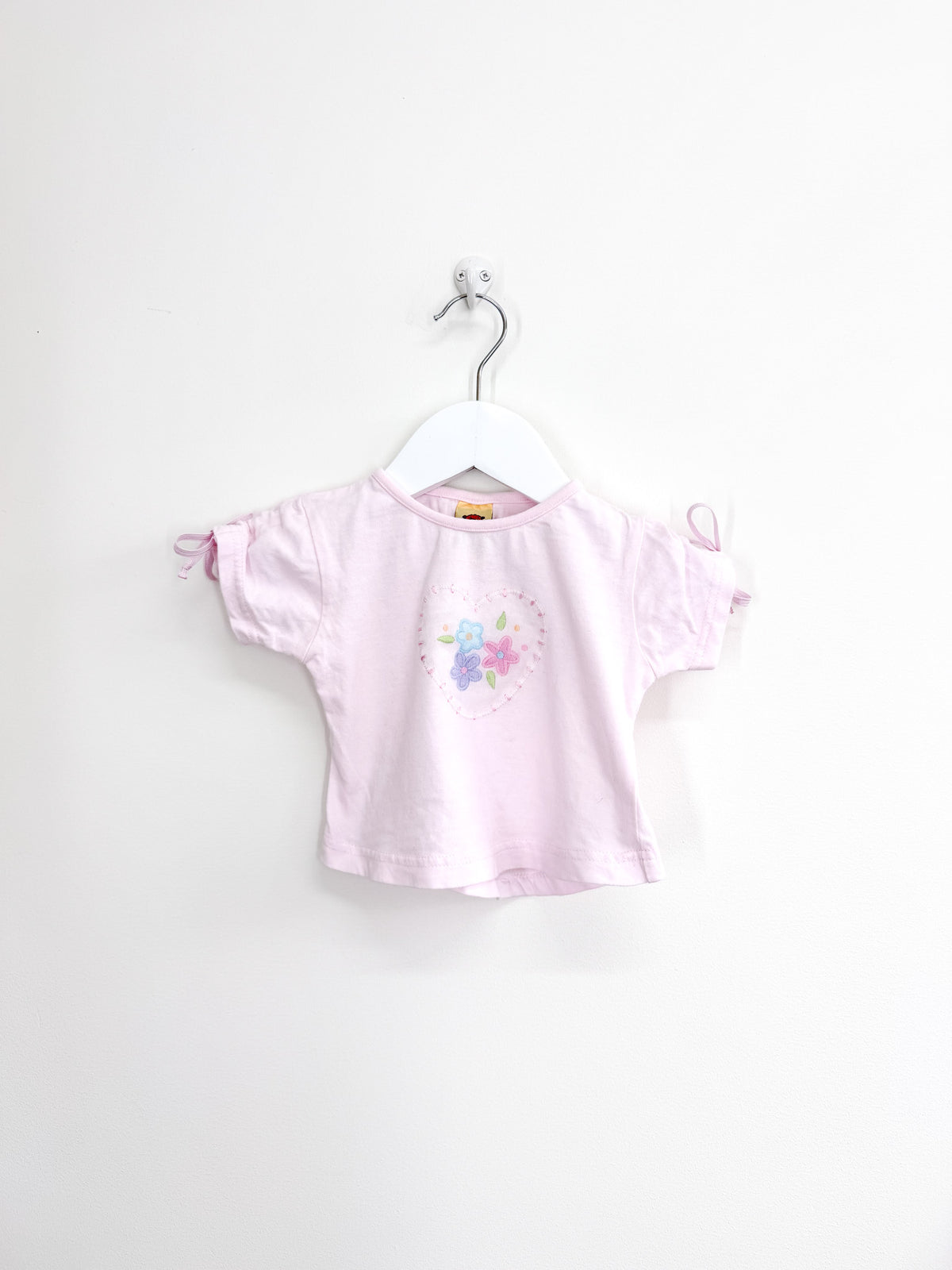 Vintage Teeny Weeny short sleeve heart tee - pink (6-9m)